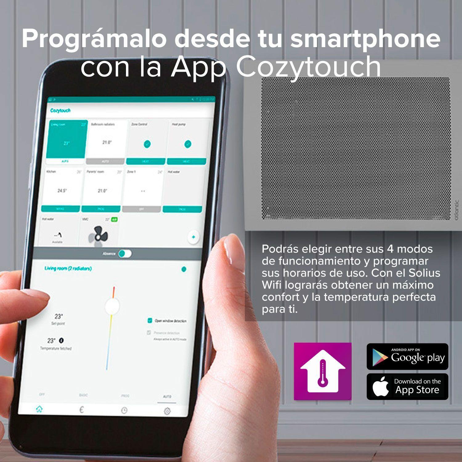 Calefactor Electrico Atlantic New Solius 1000 Rad.con Wifi-4
