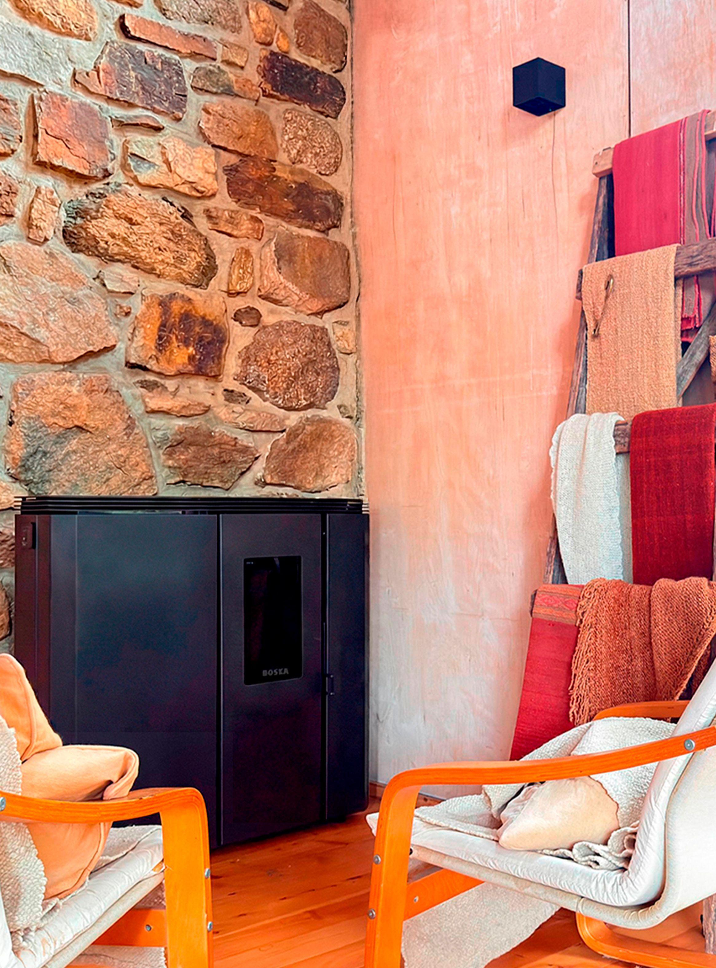 Estufa a pellet de pasillo Black Vision Fit charcoal + kit de instalación-3