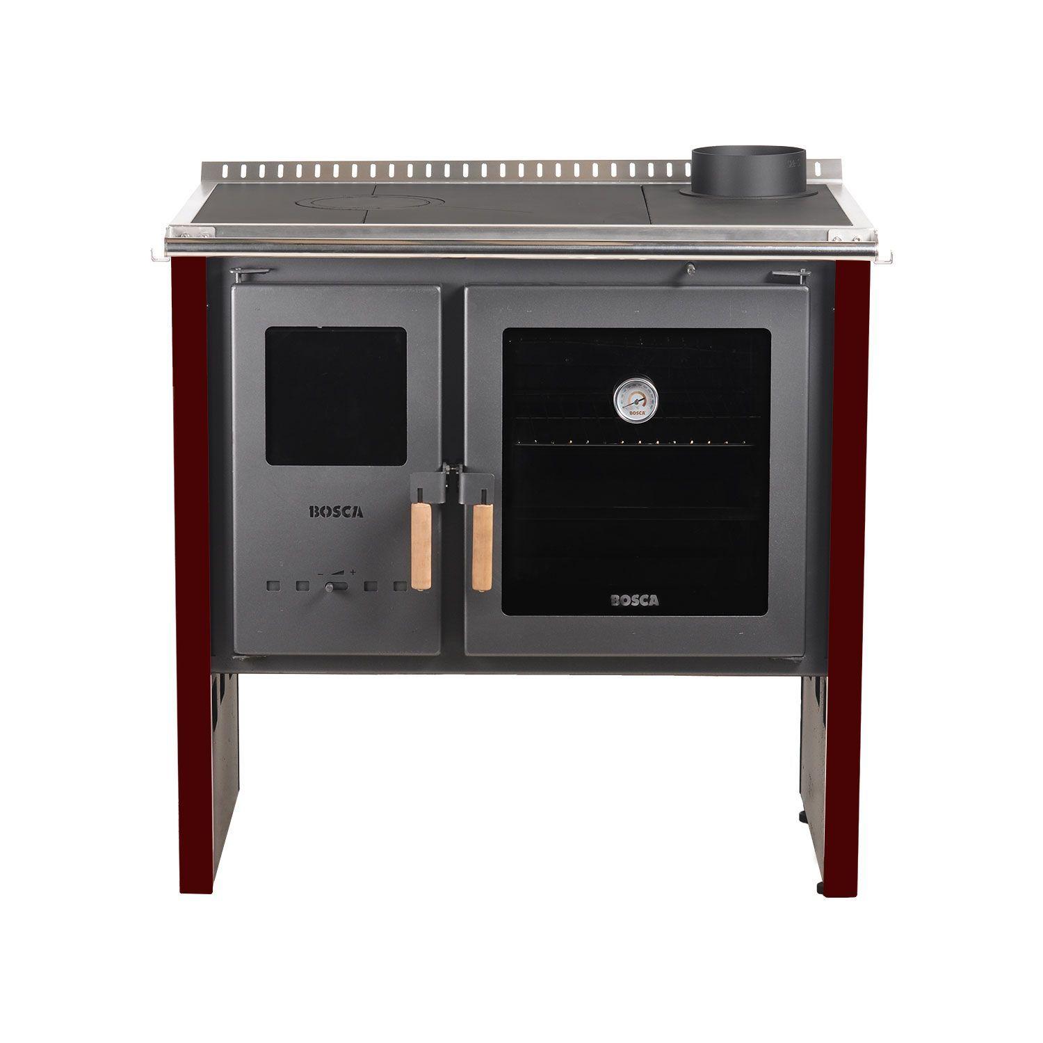 Pack Cocina a Leña Bosca Hestia 90 Burdeo+ Kit Base-2