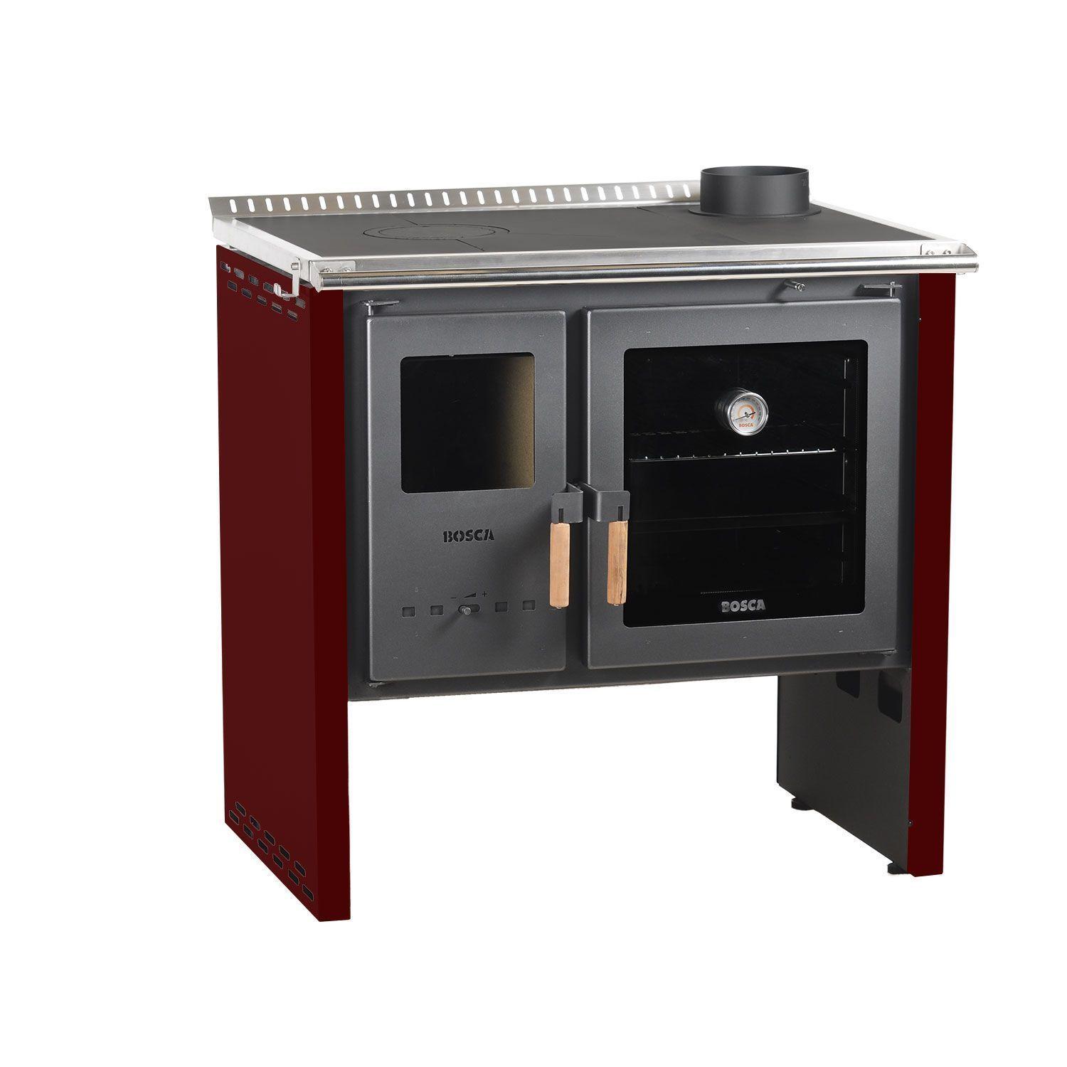 Pack Cocina a Leña Bosca Hestia 90 Burdeo+ Kit Base-1