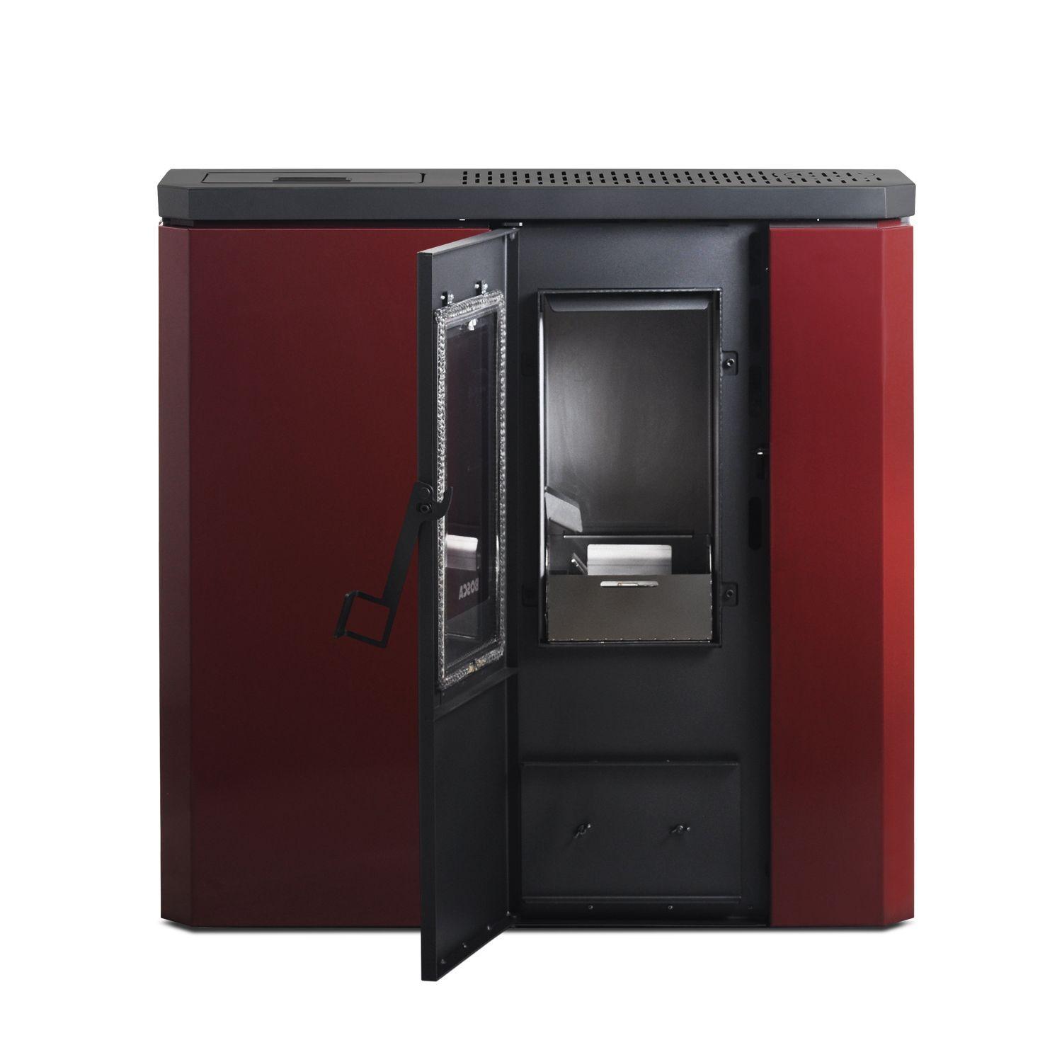 Estufa a pellet de pasillo Black Vision Fit 9 Burdeo-3