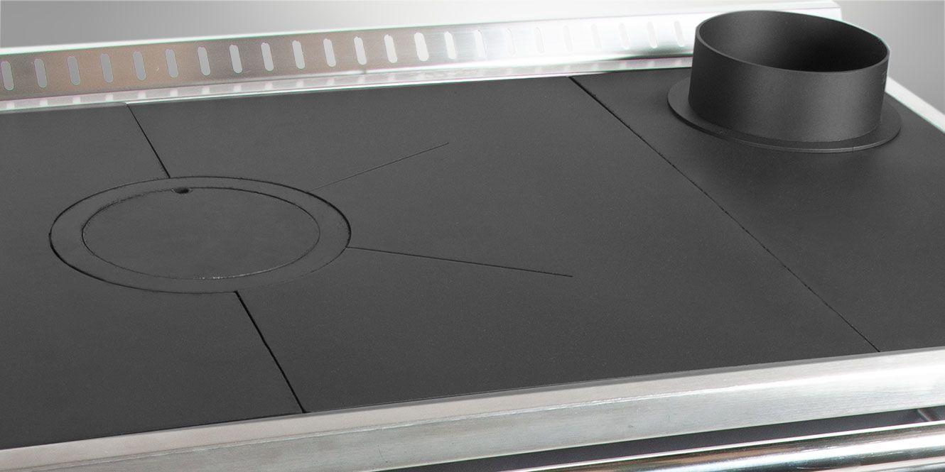 Pack Cocina a Leña Bosca Hestia 90 Charcoal + Kit de Instalacion-3