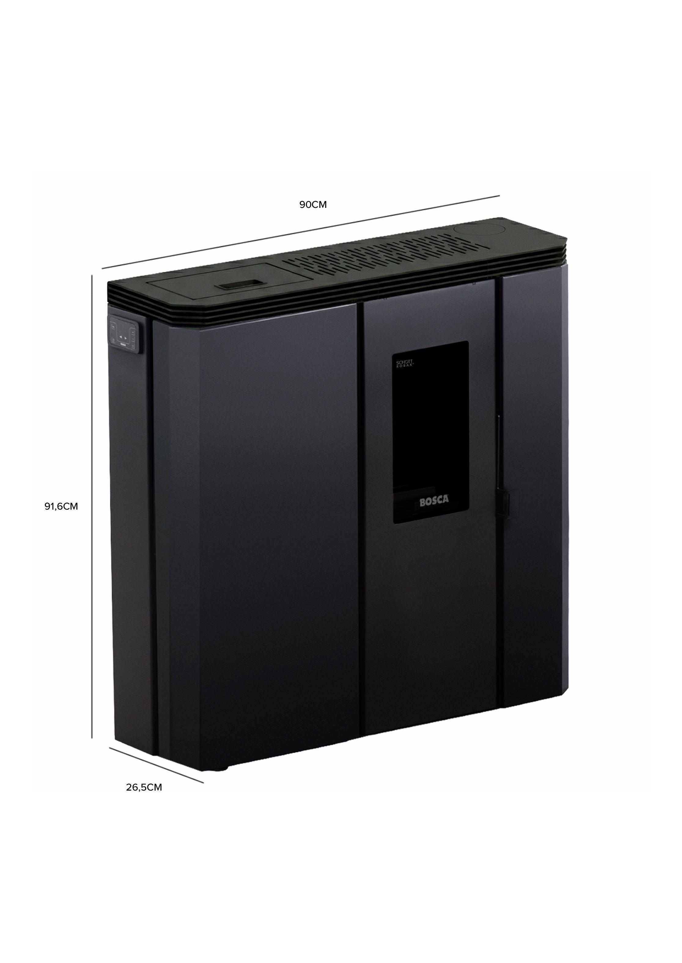 Calefactor Bosca a Pellet FIT + Charcoal Black Vision -2