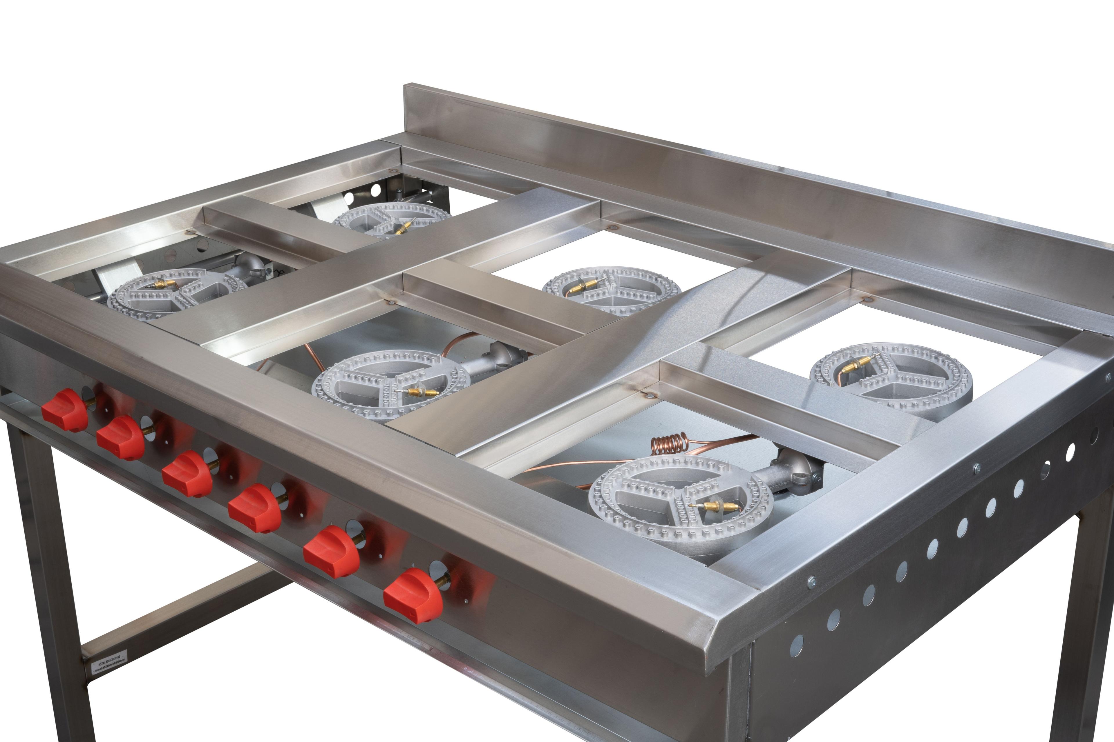 ANAFE 6 QUEMADORES INOX GLP-5