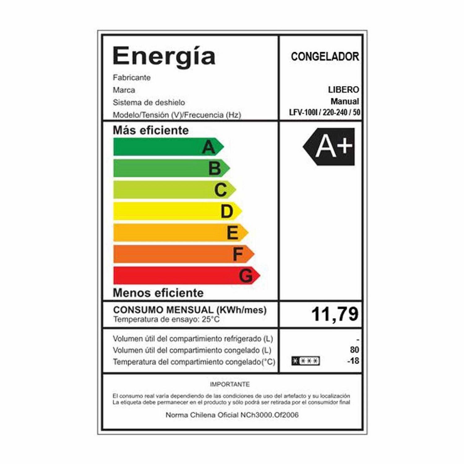 FREEZER VERTICAL FRIO DIRECTO 80 LTS LFV-100I INOX-6