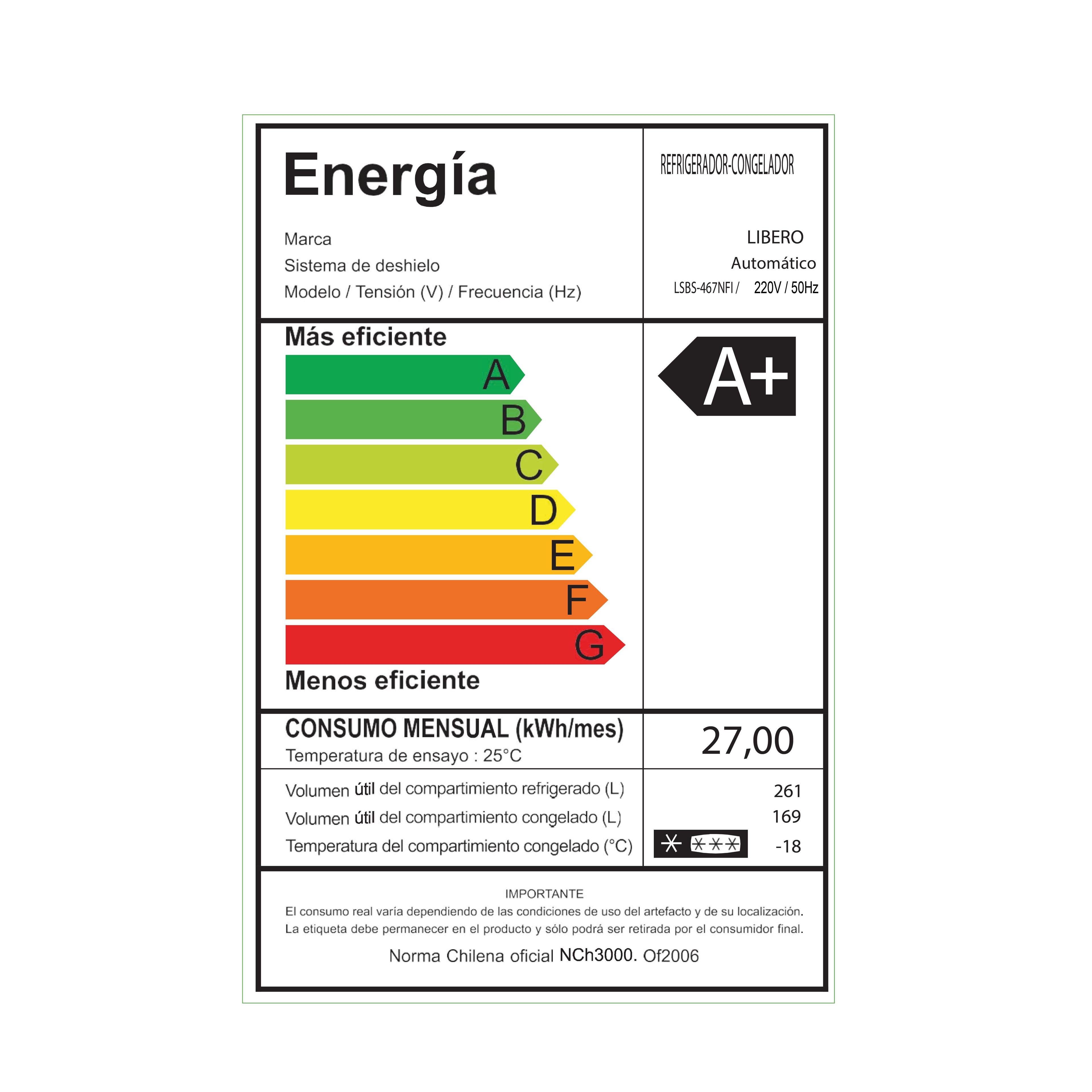 REFRIGERADOR SIDE BY SIDE NO FROST LSBS-467NFI 430 LTS-4