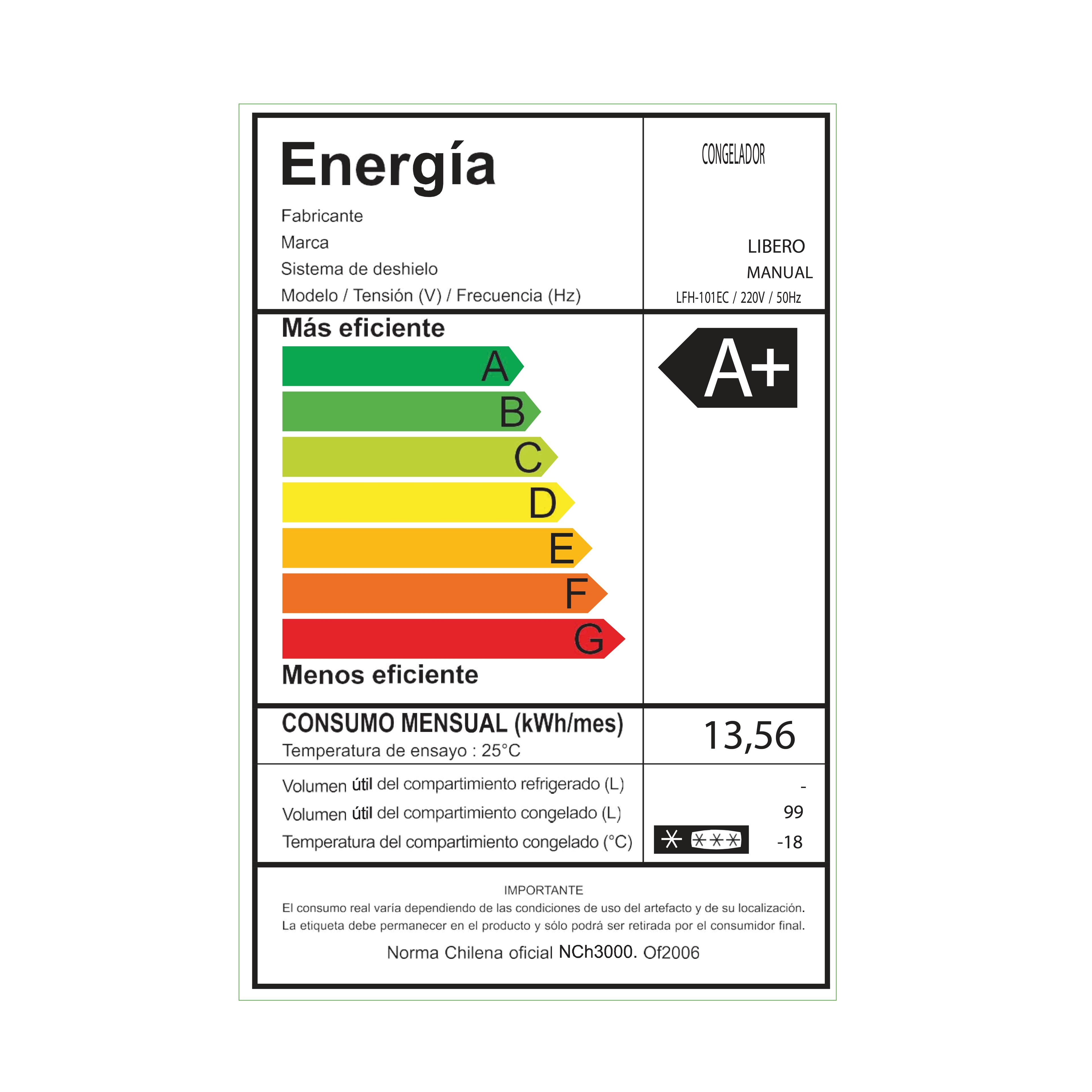FREEZER HORIZONTAL CONTROL DIGITAL 99 LTS LFH-101EC-7