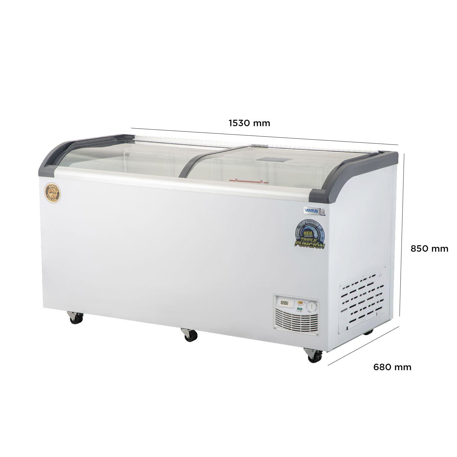 Ventus Conservadora CTV-320Q Tapa Vidrio Semi-Curvo 320 Lts-2