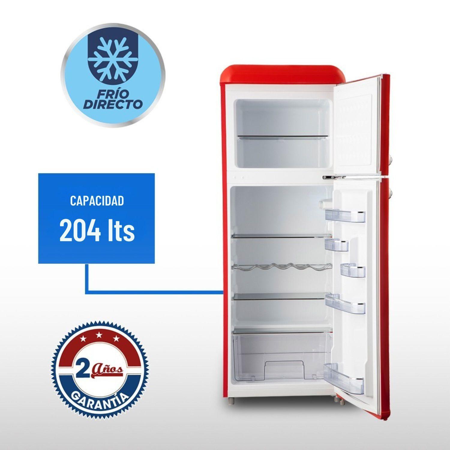 REFRIGERADOR RETRO FRIO DIRECTO 204 LTS LRT-210DFRR ROJO-5