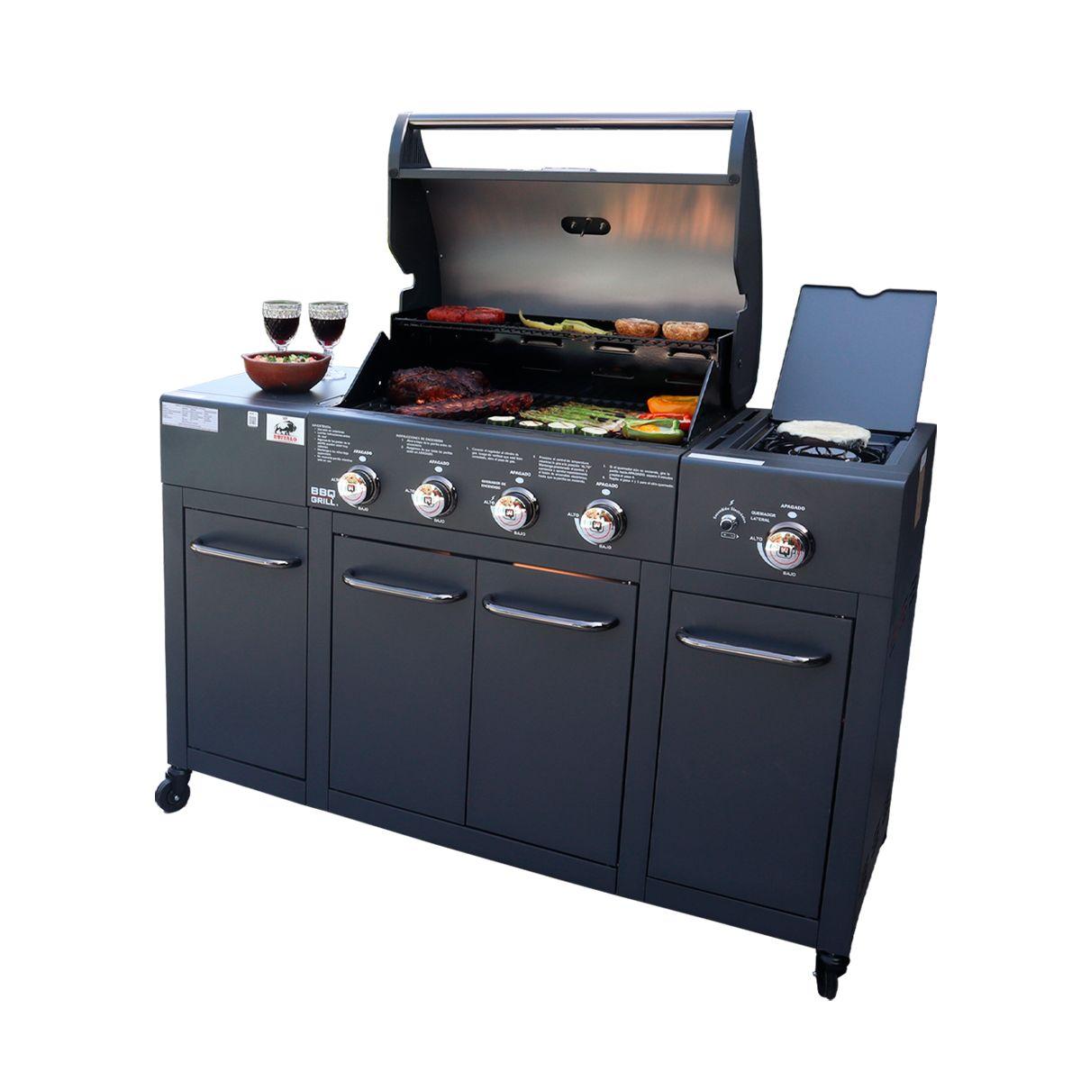 Parrilla Gas Buffalo Grey 4+1 Q + Funda de Regalo-2