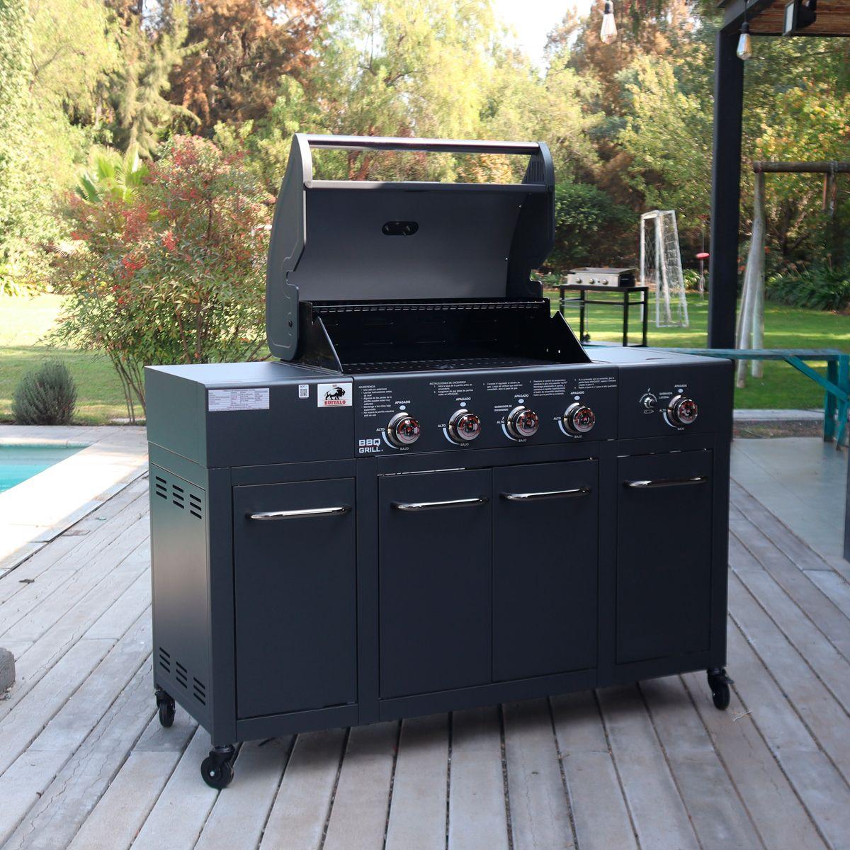 Parrilla Gas Buffalo Grey 4+1 Q + Funda de Regalo-3