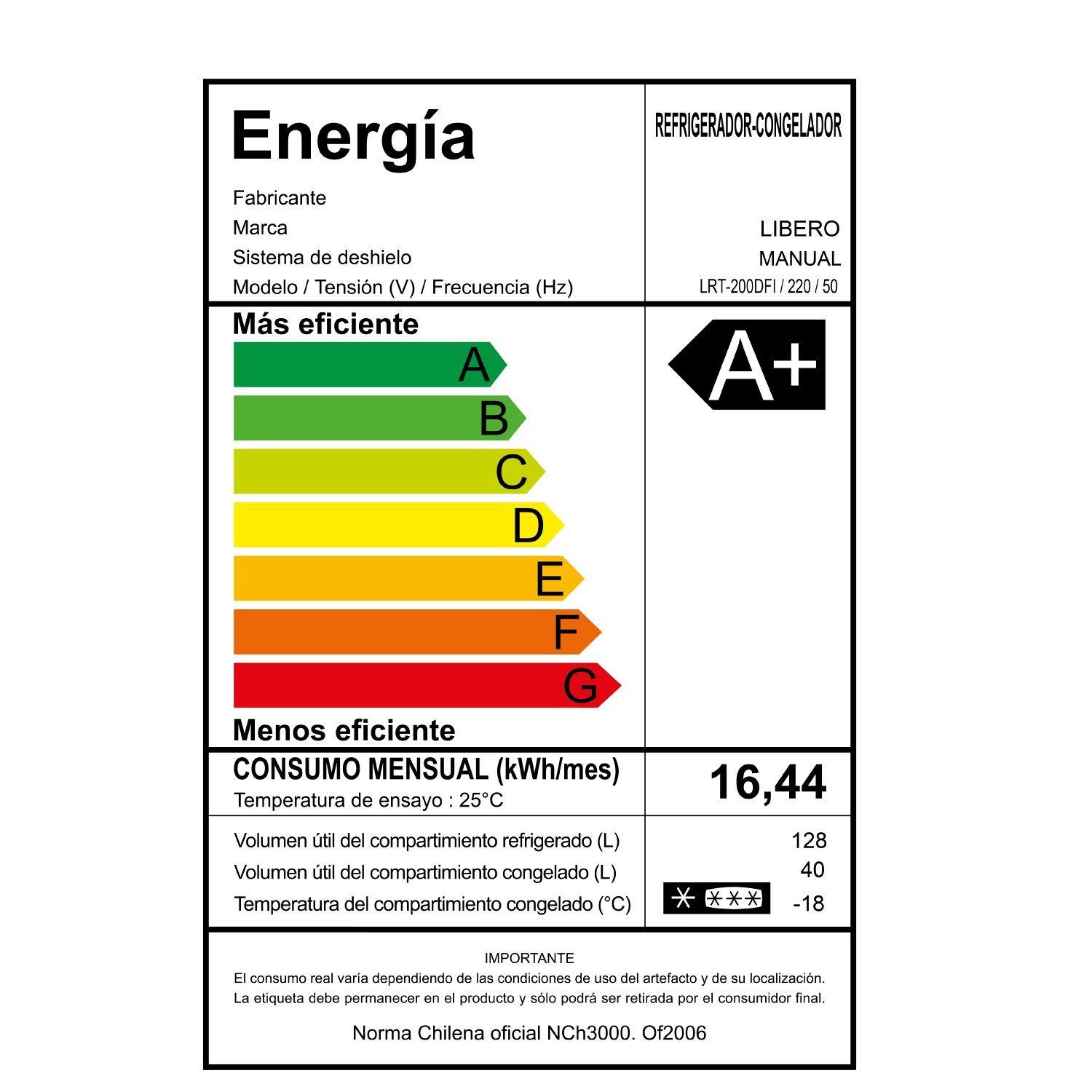 REFRIGERADOR TOP MOUNT FRIO DIRECTO 168 LTS LRT-200DFI INOX-8
