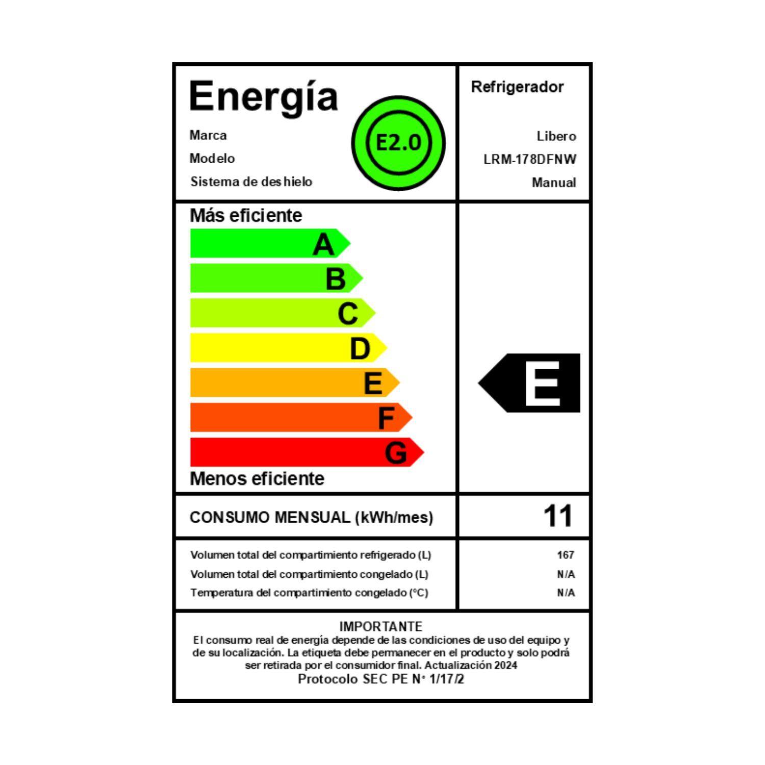 REFRIGERADOR FRIO DIRECTO 167 LTS LRM-178DFNW NEGRO-3