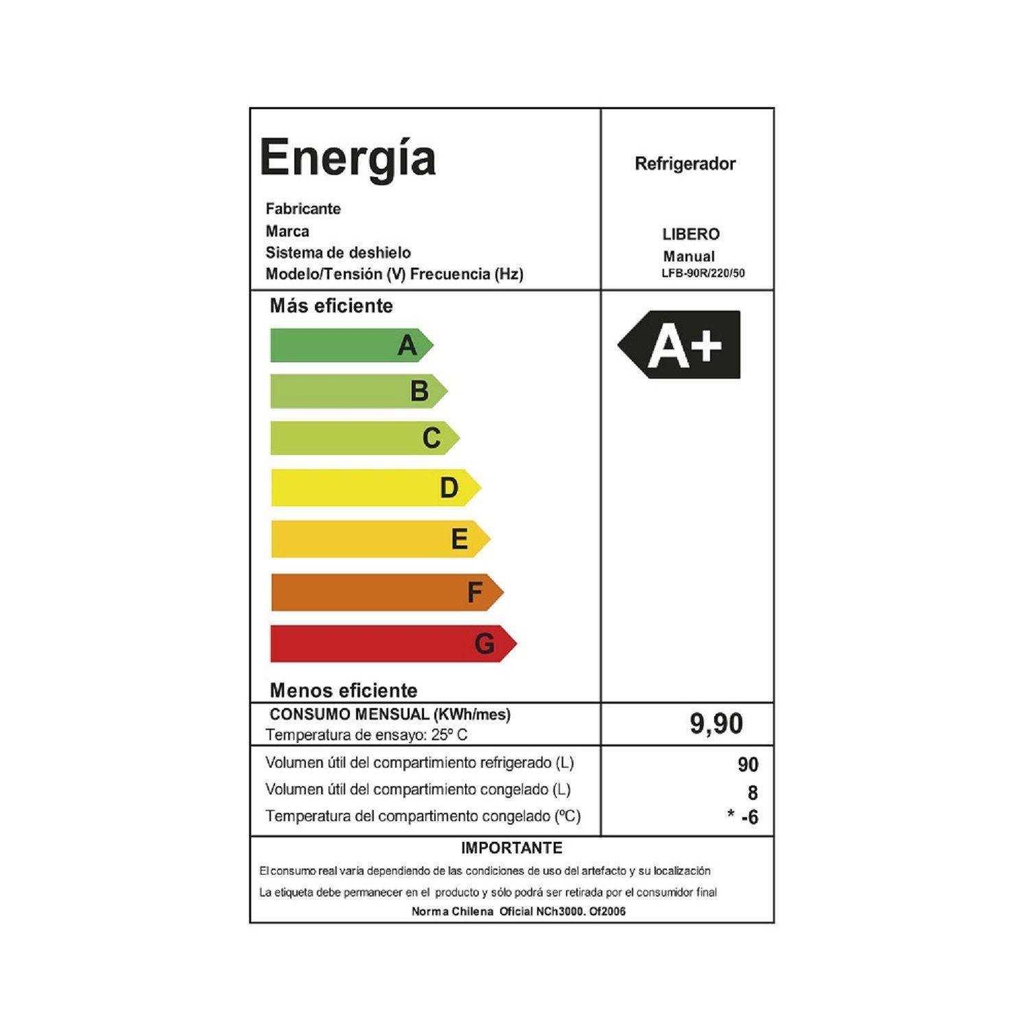 FRIGOBAR RETRO 98 LTS LFB-90R ROJO-7