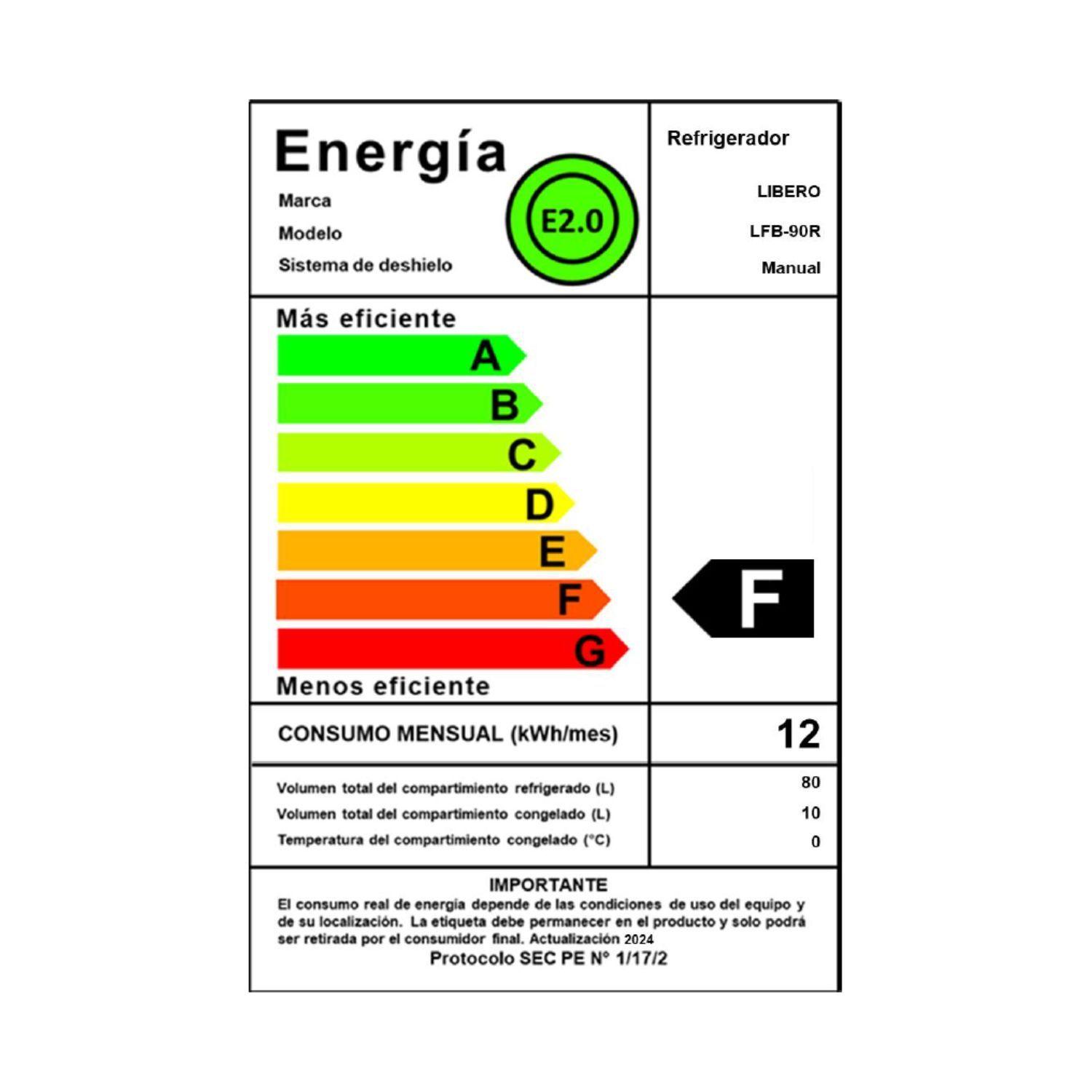 FRIGOBAR RETRO 90 LTS LFB-90R ROJO-3
