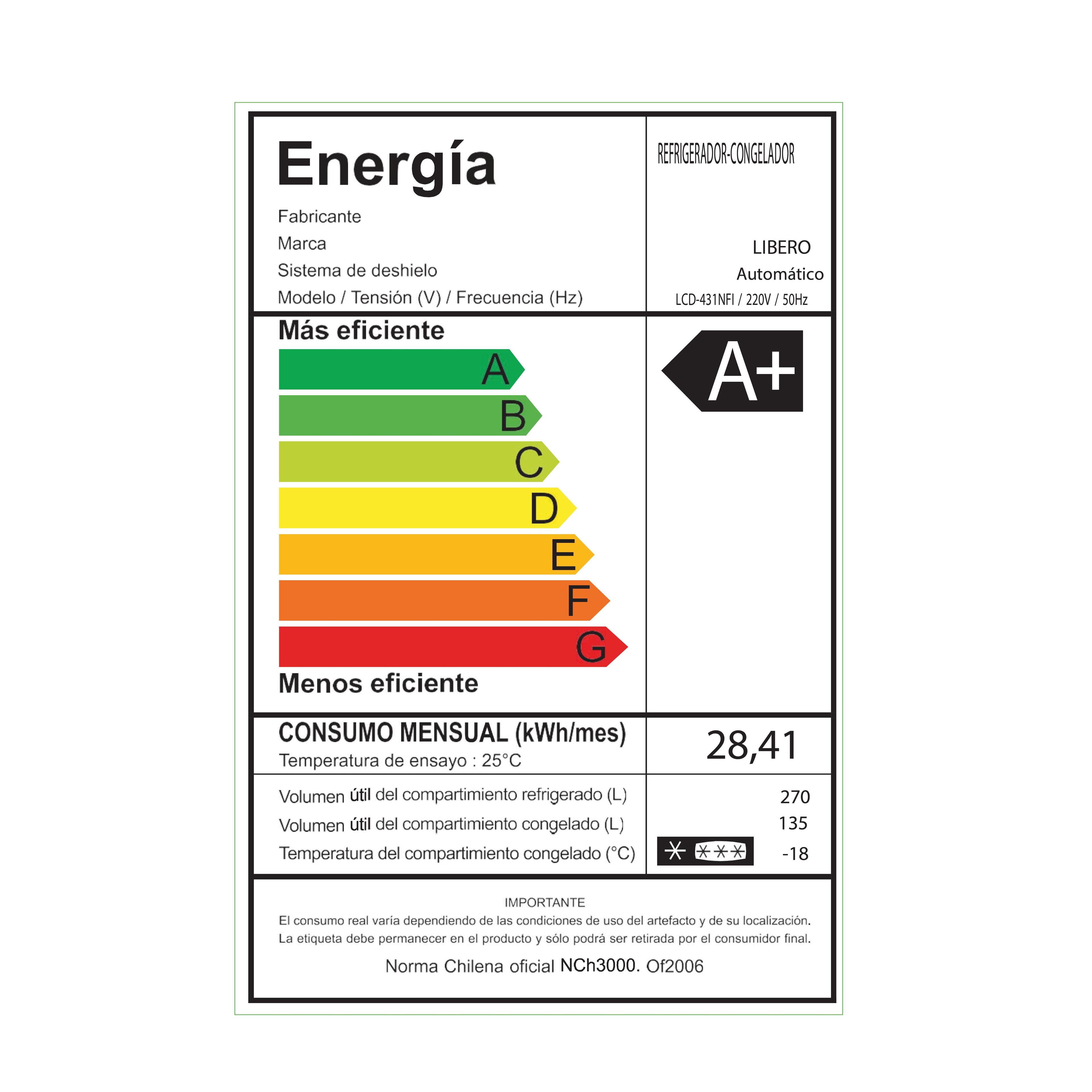 REFRIGERADOR CROSSDOOR NO FROST 4 PTAS LCD-431NFI 405 LTS-4