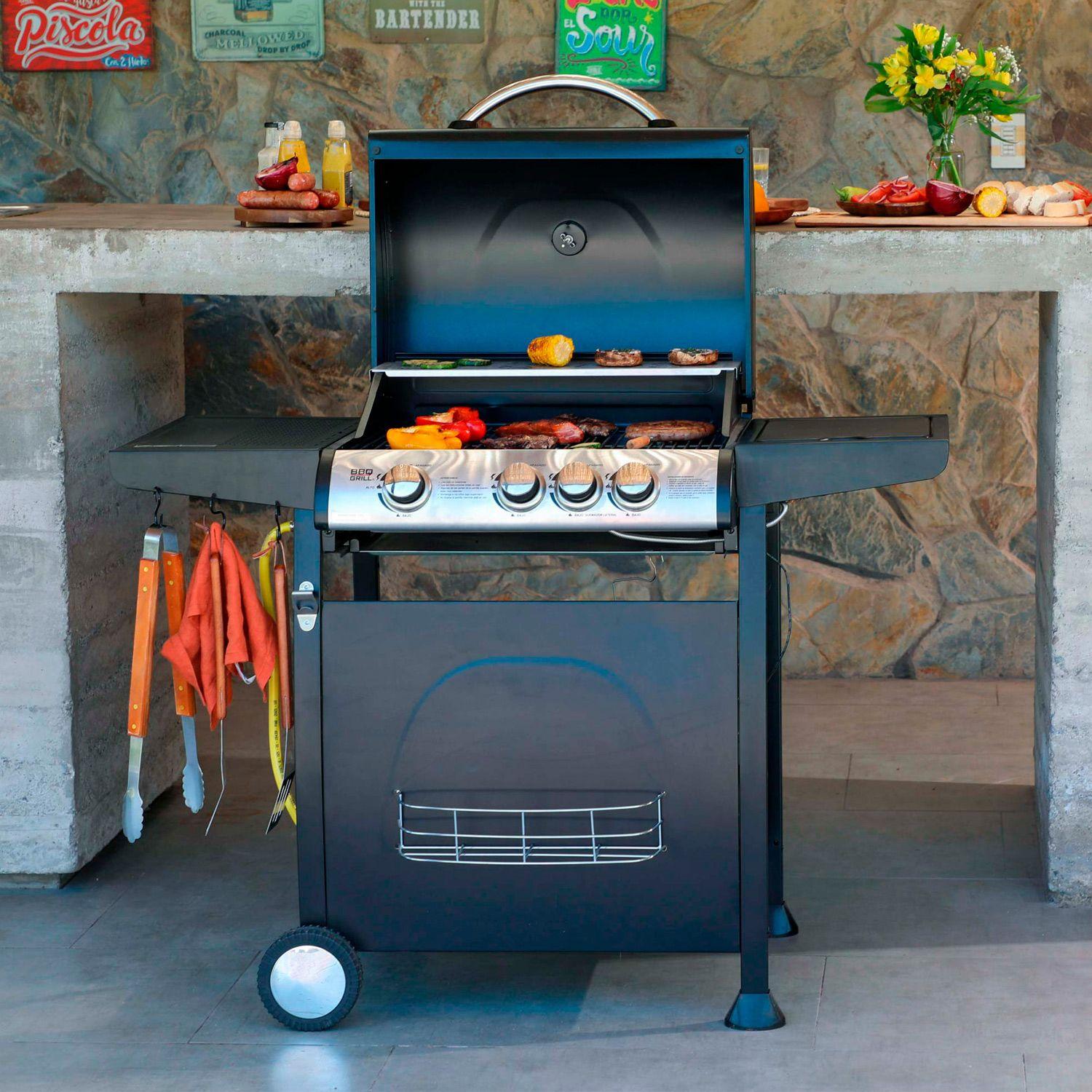 Parrilla Gas Giorgia 3 Quemadores + Quemador Lateral-6