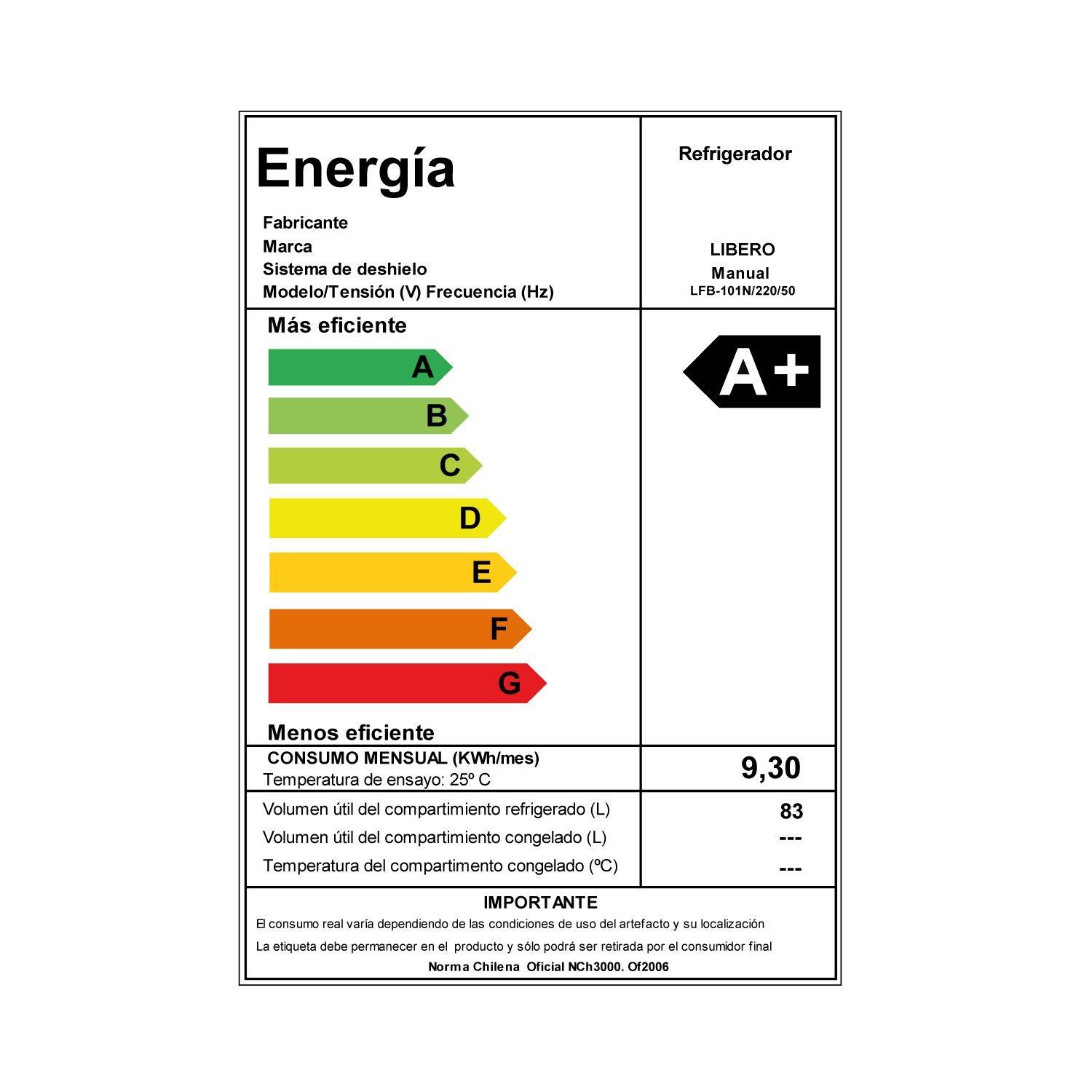 FRIGOBAR 85 LTS LFB-101N NEGRO-3