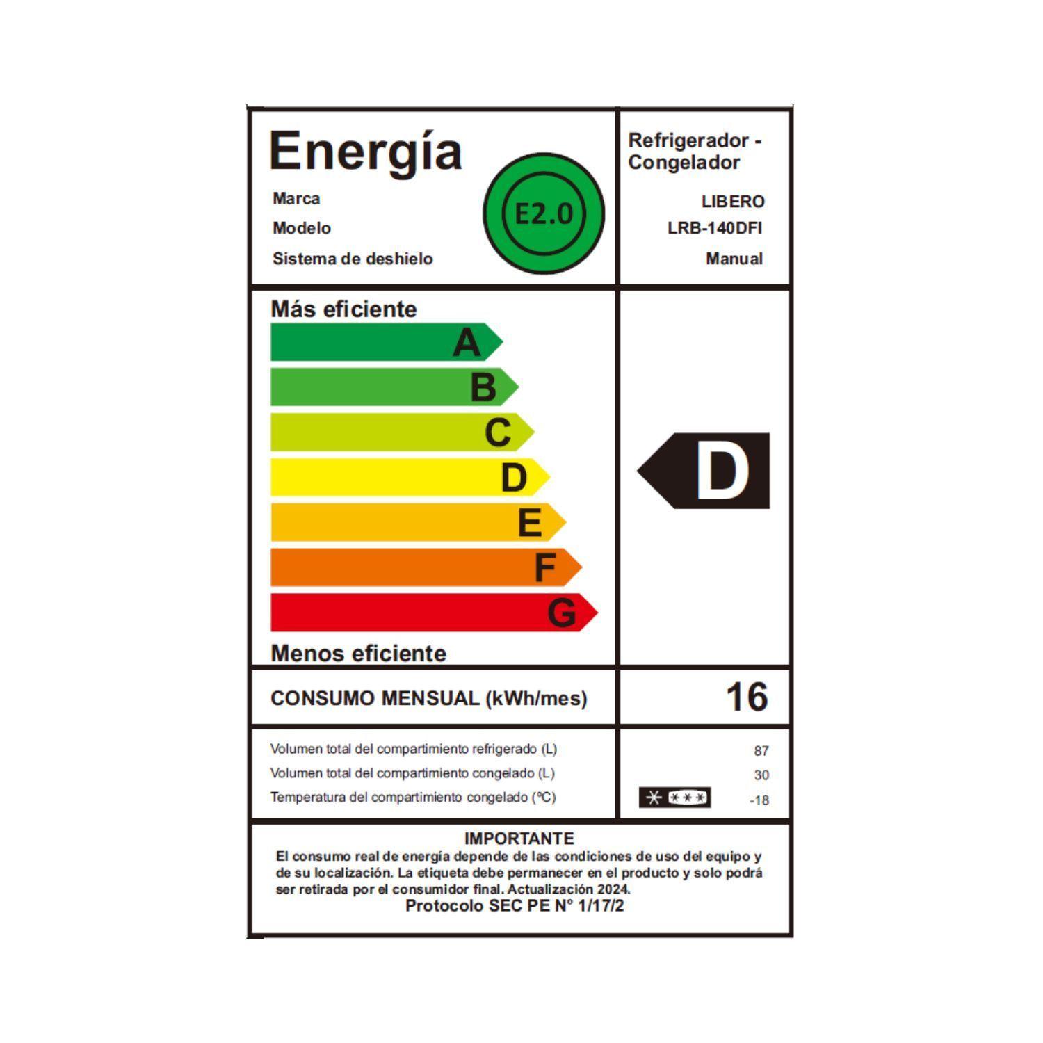 REFRIGERADOR LRB-140DFI INOX BOTTOM FREEZER FRIO DIRECTO-4
