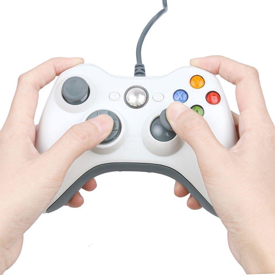 CONTROL XBOX 360 CON CABLE WHITE-1