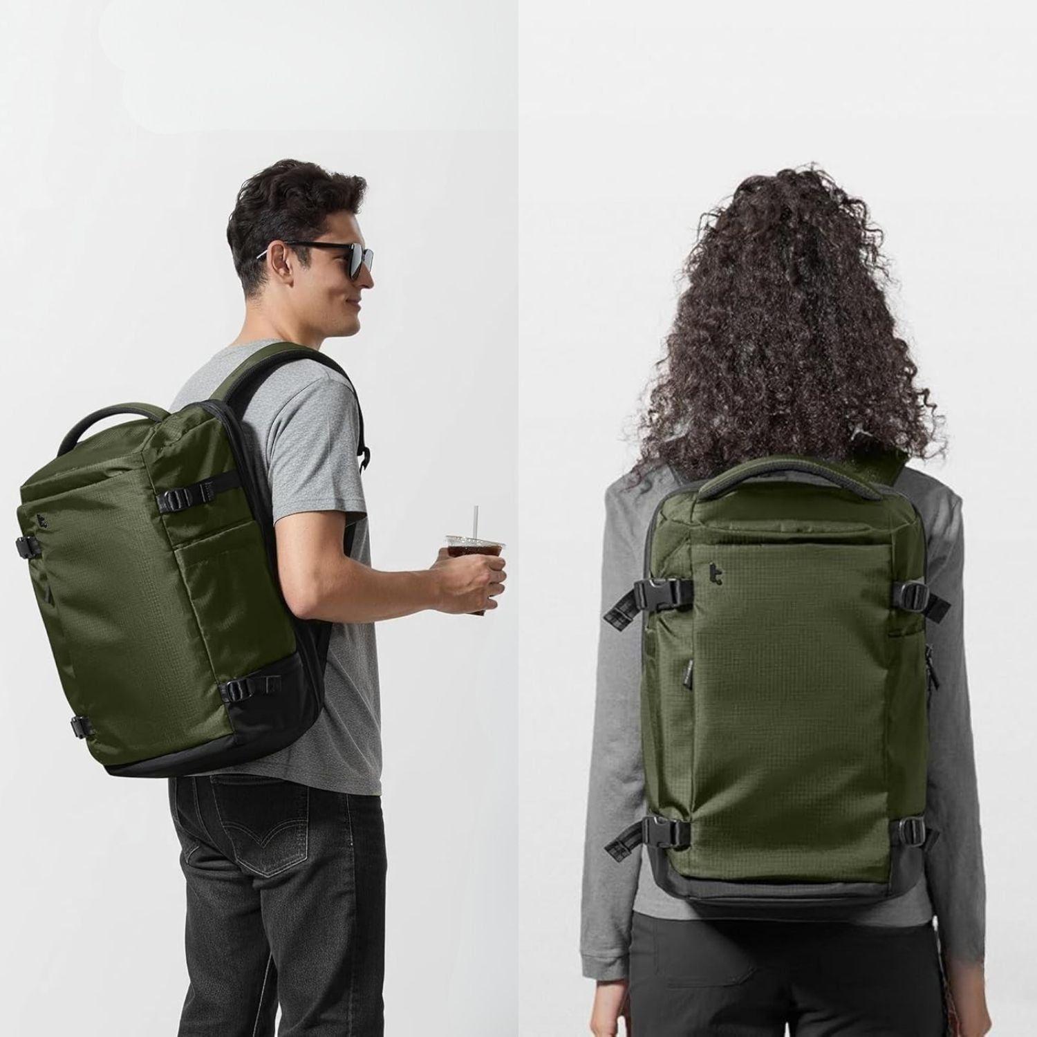Tomtoc Mochila de Viaje Navigator-T66 Liteway para Notebook 16" 28L Verde-2