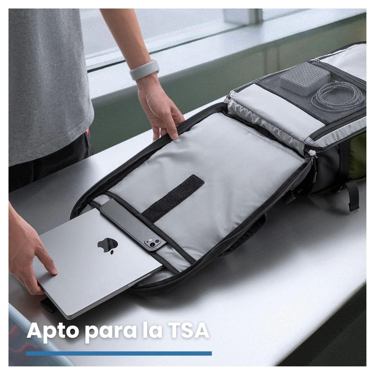 Tomtoc Mochila de Viaje Navigator-T66 Liteway para Notebook 16" 28L Verde-4