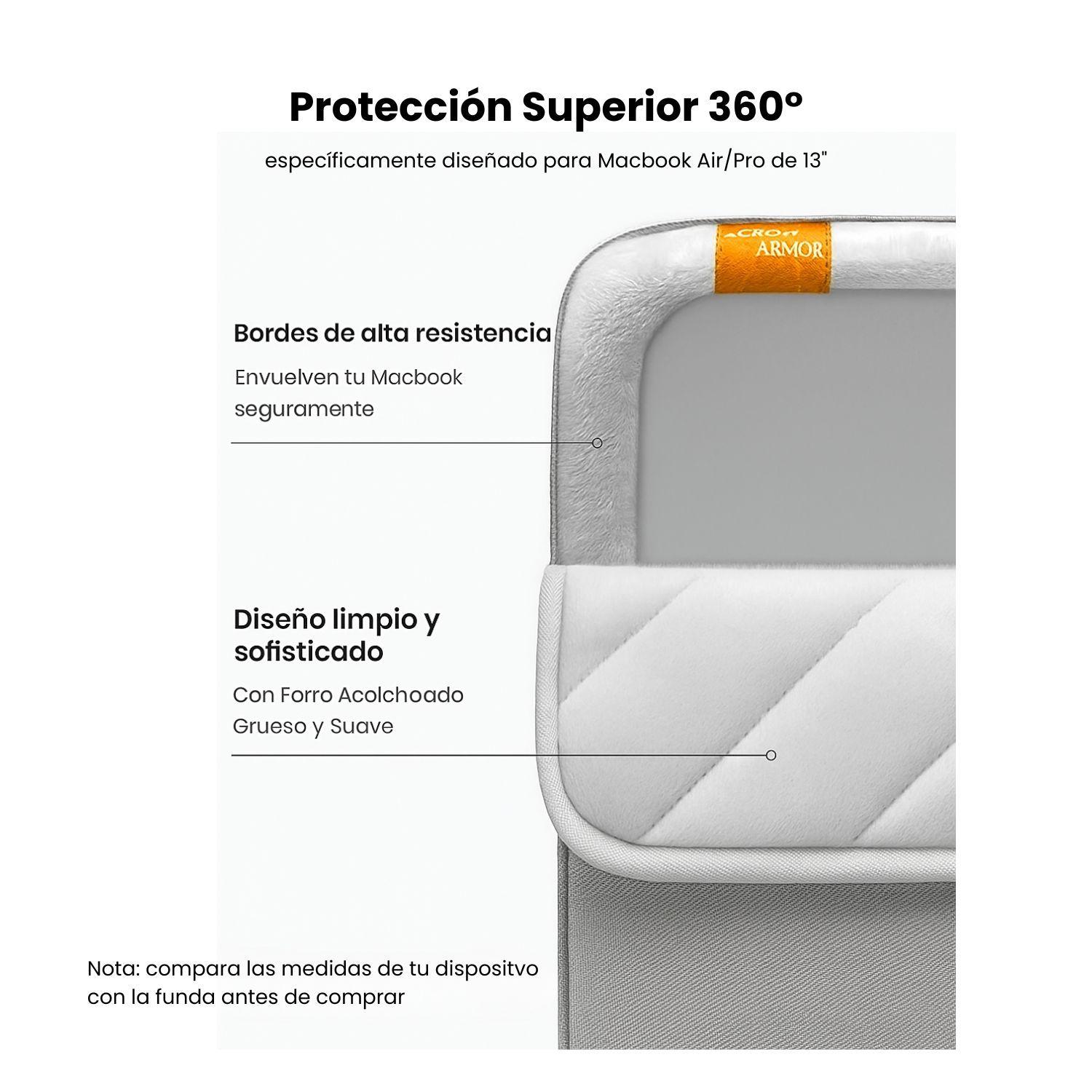 Tomtoc Funda Defender-A13 para MacBook Air/Pro de 13" - Gris-4