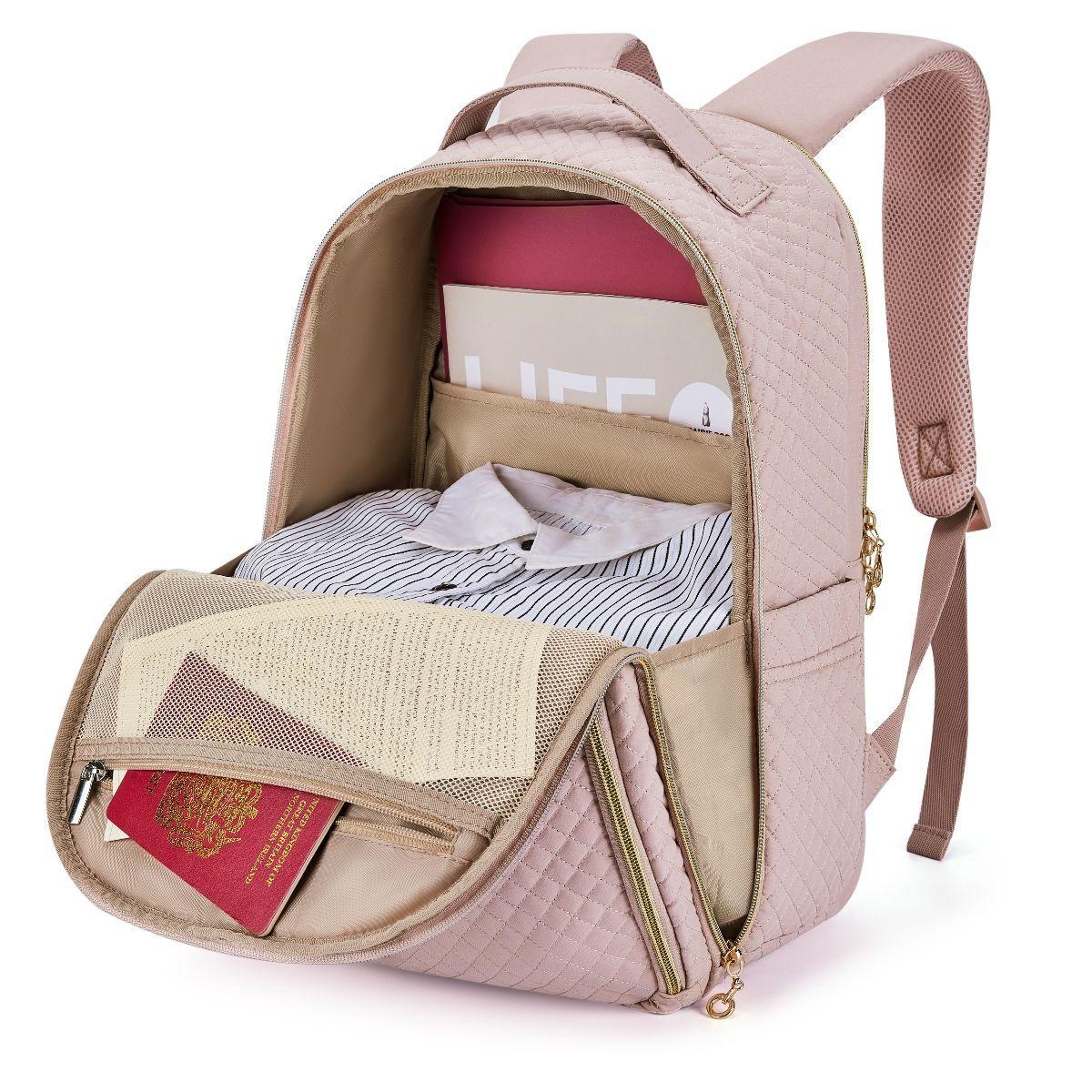 Bagsmart - Mochila Bonchemin para notebook hasta 15.6" - Rosado-2