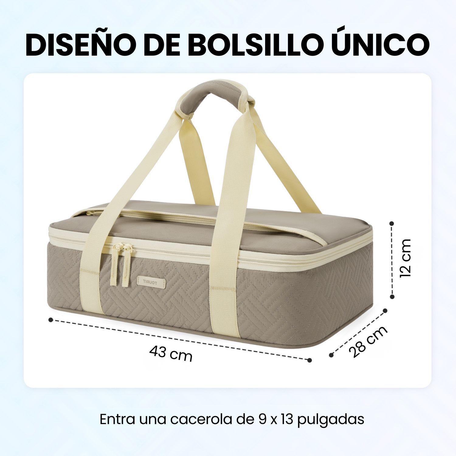 Tourit Bolso Térmico para Fuente Simple 9x13 Impermeable Camel-3