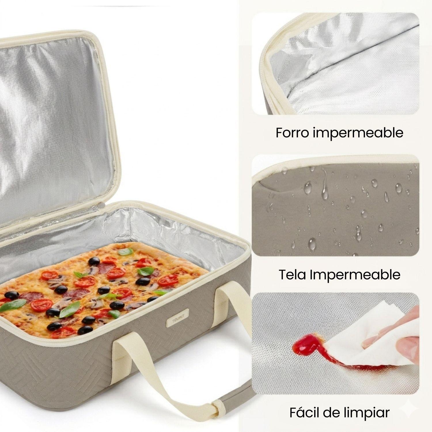 Tourit Bolso Térmico para Fuente Simple 9x13 Impermeable Camel-4