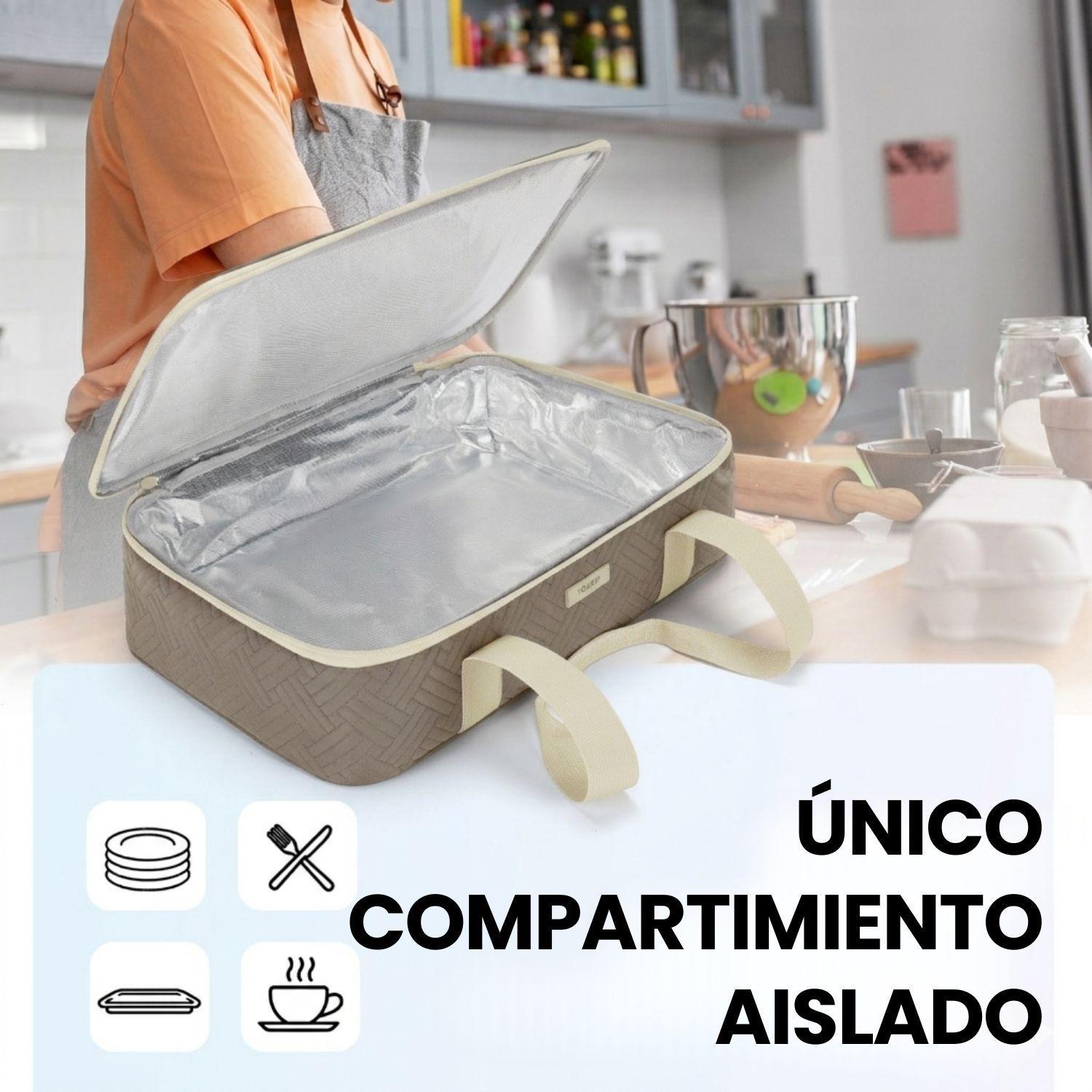 Tourit Bolso Térmico para Fuente Simple 9x13 Impermeable Camel-7