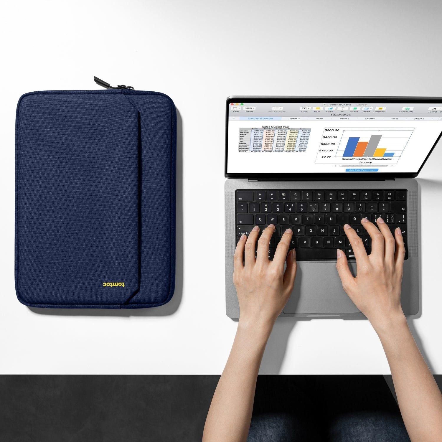 Tomtoc Funda Light-A18 para MacBook Pro 14" Azul Marino-6