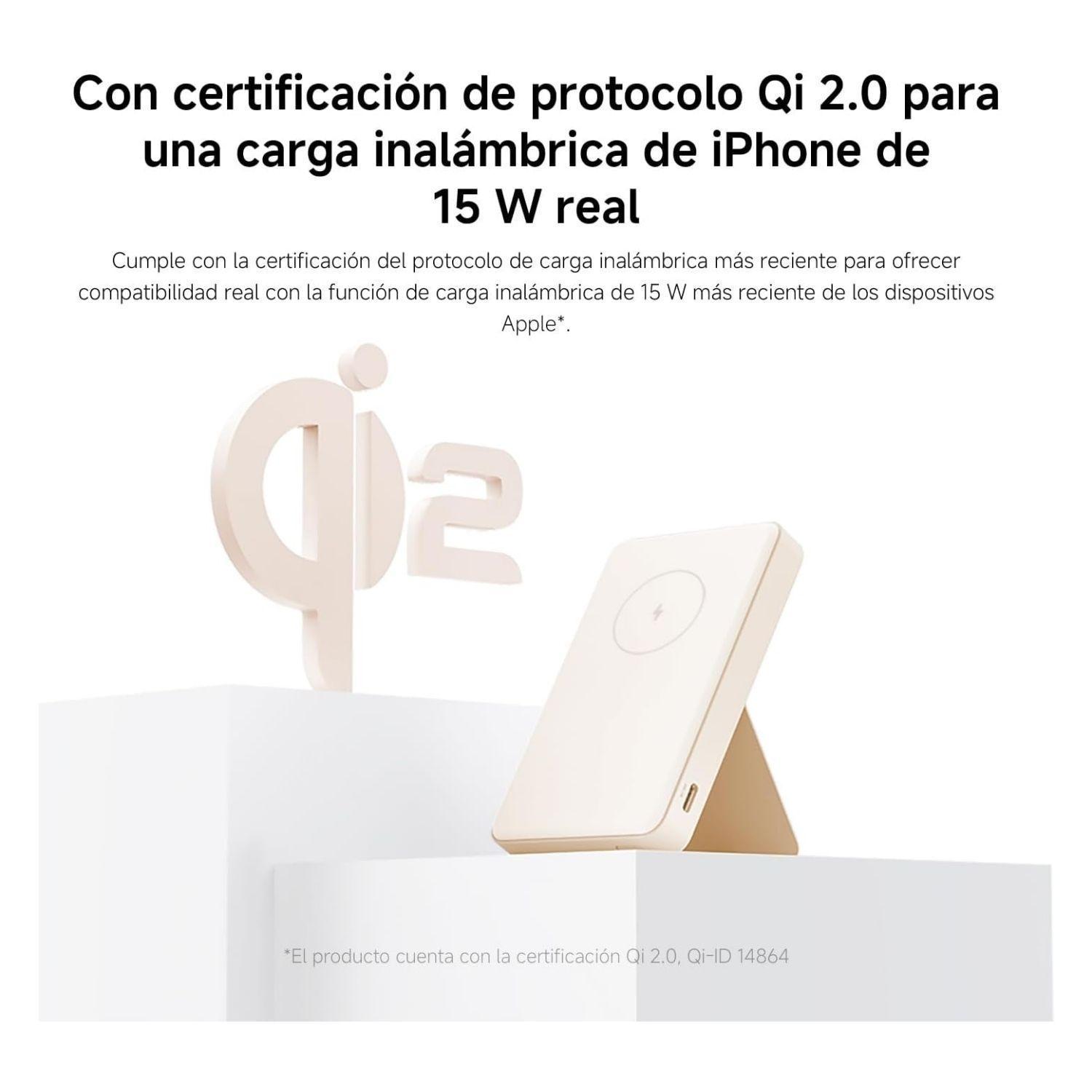 Xiaomi Power Bank Magnético 2 6000 mAh Batería Portátil 15W Blanco-3