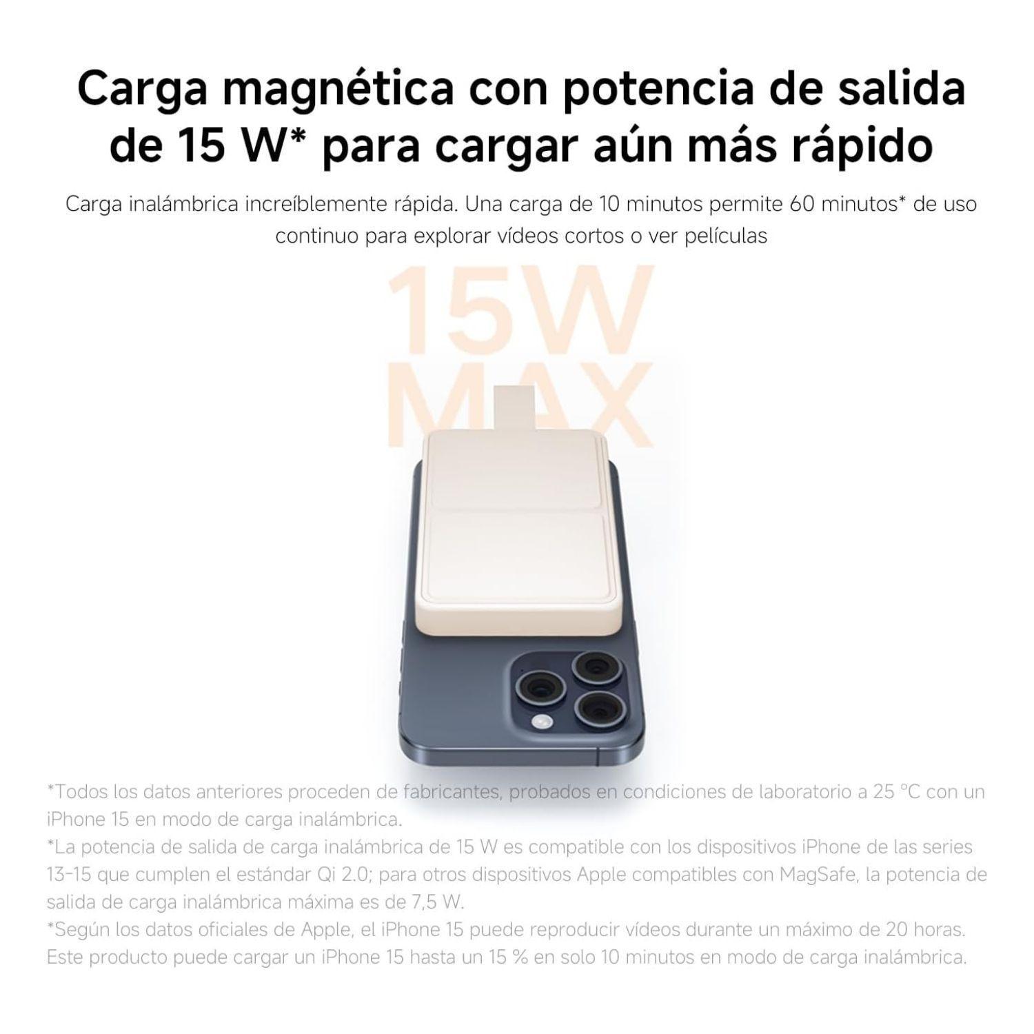 Xiaomi Power Bank Magnético 2 6000 mAh Batería Portátil 15W Blanco-4