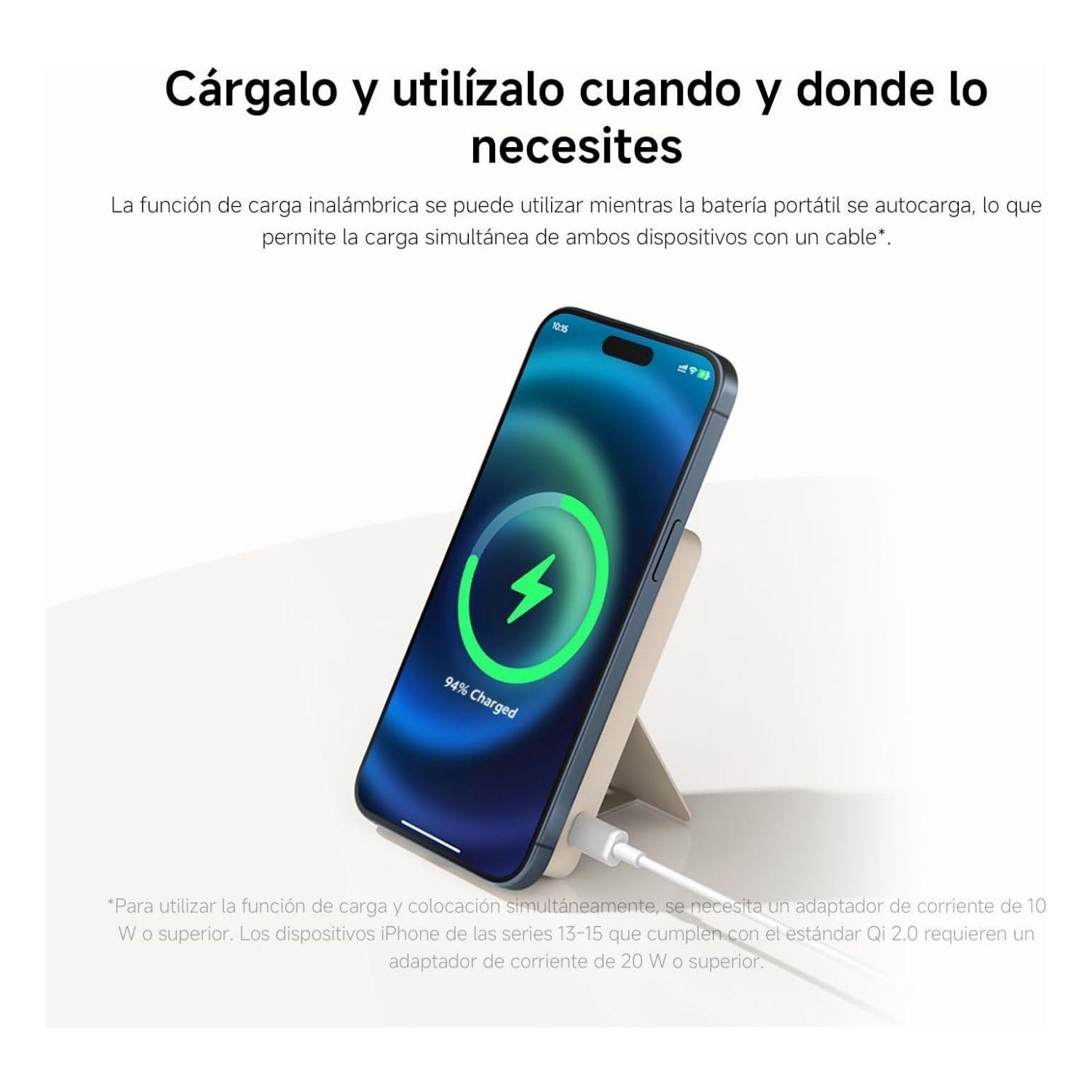 Xiaomi Power Bank Magnético 2 6000 mAh Batería Portátil 15W Blanco-5