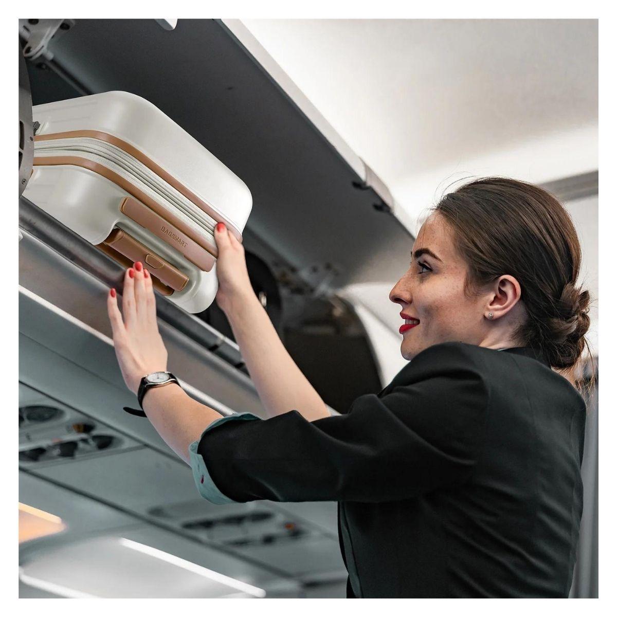 Bagsmart Maleta de Mano Odyssey Expandible 35L - 42L - Beige Crema-4