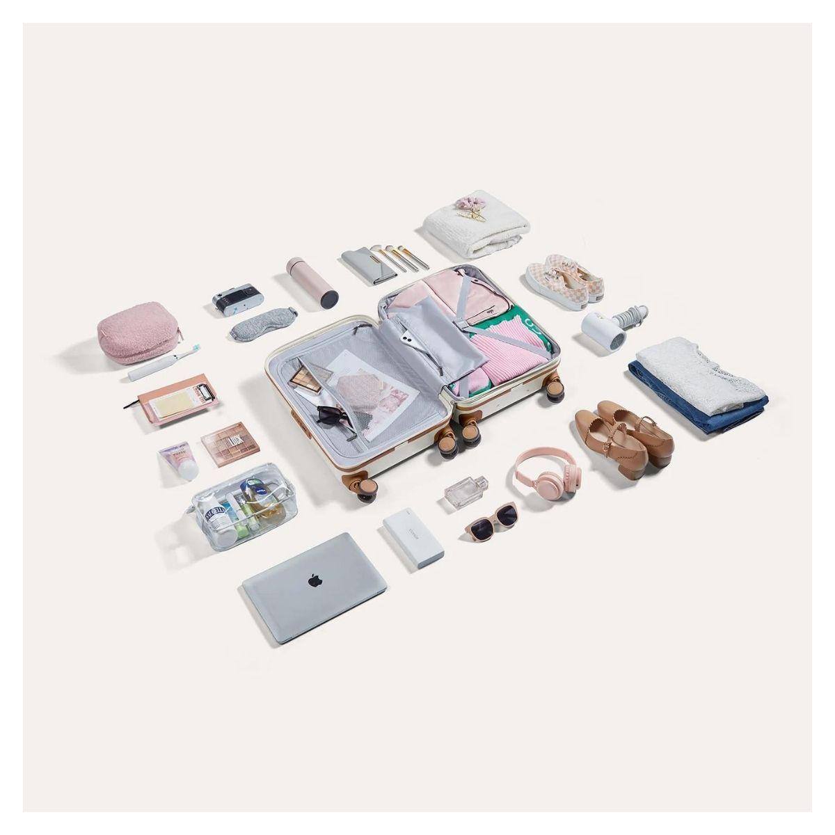 Bagsmart Maleta de Mano Odyssey Expandible 35L - 42L - Beige Crema-6