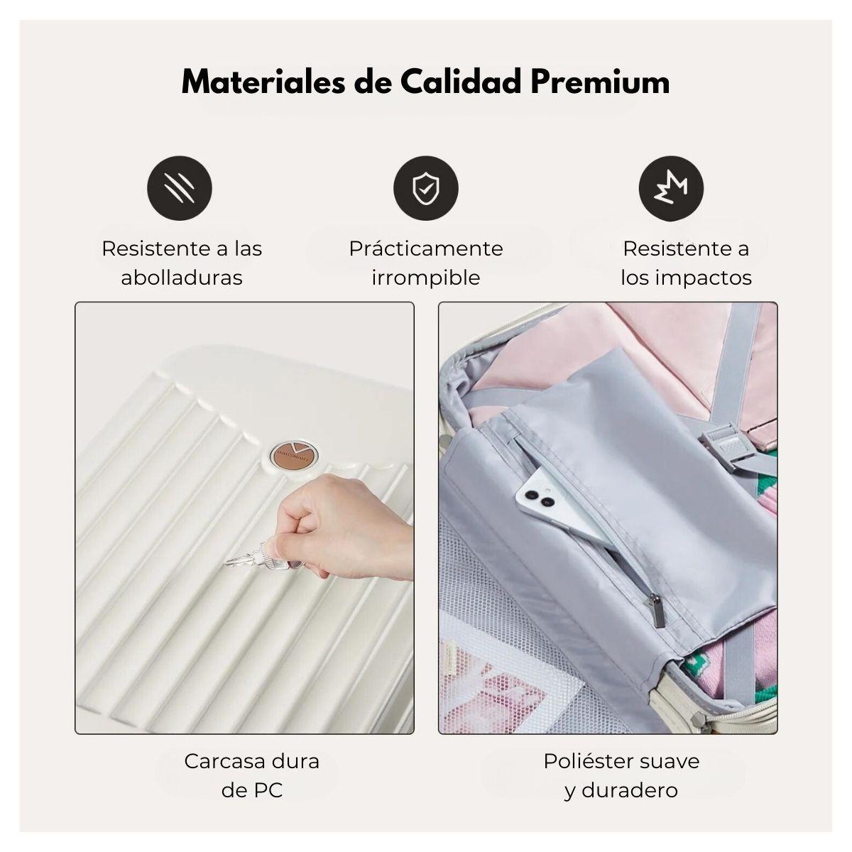 Bagsmart Maleta de Mano Odyssey Expandible 35L - 42L - Beige Crema-7