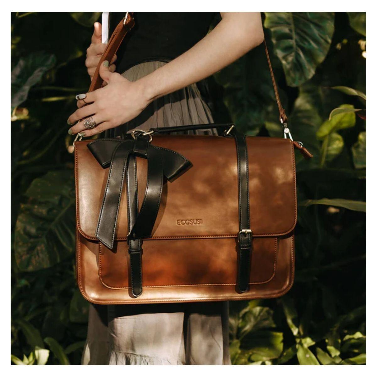 Ecosusi Maletín Bow Clásico para Notebook 15.6" - Marrón-2
