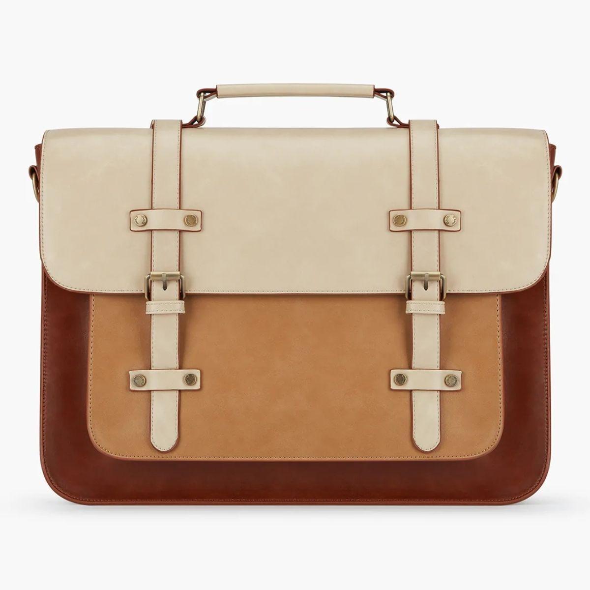 Ecosusi Mochila y Maletín Vintage Sombre para Notebook 15,6" - Marrón-0