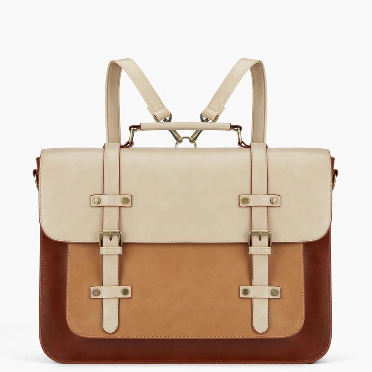 Ecosusi Mochila y Maletín Vintage Sombre para Notebook 15,6" - Marrón-1