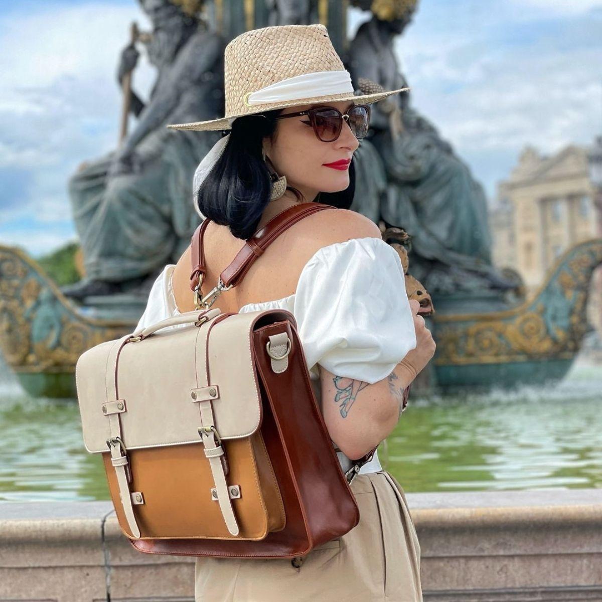 Ecosusi Mochila y Maletín Vintage Sombre para Notebook 15,6" - Marrón-2