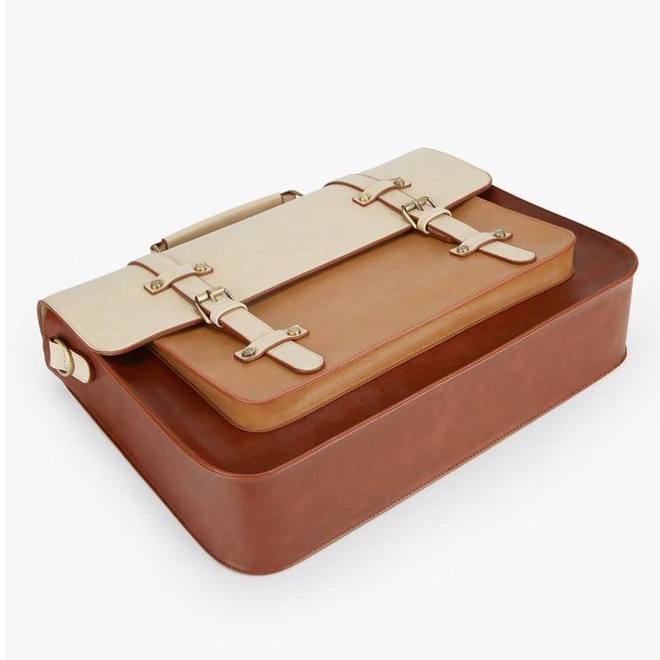 Ecosusi Mochila y Maletín Vintage Sombre para Notebook 15,6" - Marrón-3