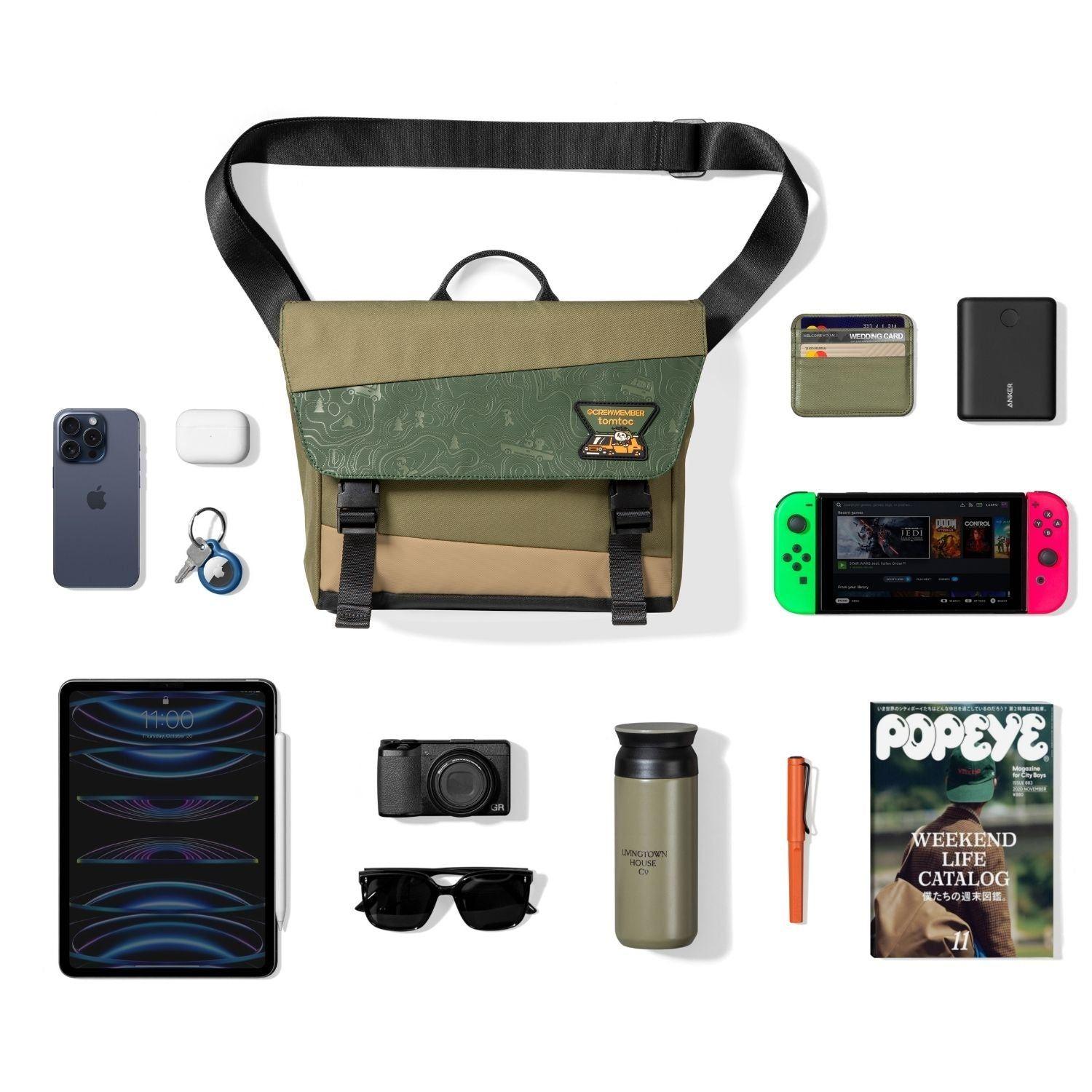 Tomtoc Bolso Mensajero Slash-T27 G-Crew hasta 11" 6.5L Verde-2