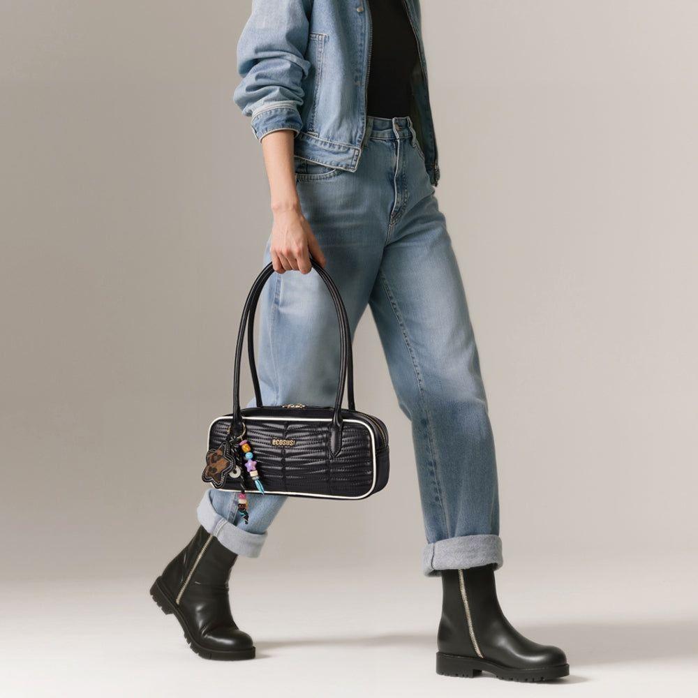 Ecosusi Cartera Baguette Elise Acolchada de 2.5L para 6,3" Negro-2