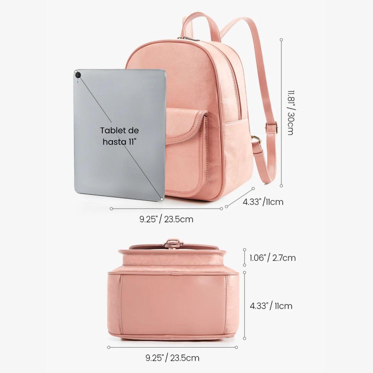 Ecosusi Mini Mochila Evelina de Papel Lavable Ecológico 11" Rosado-2