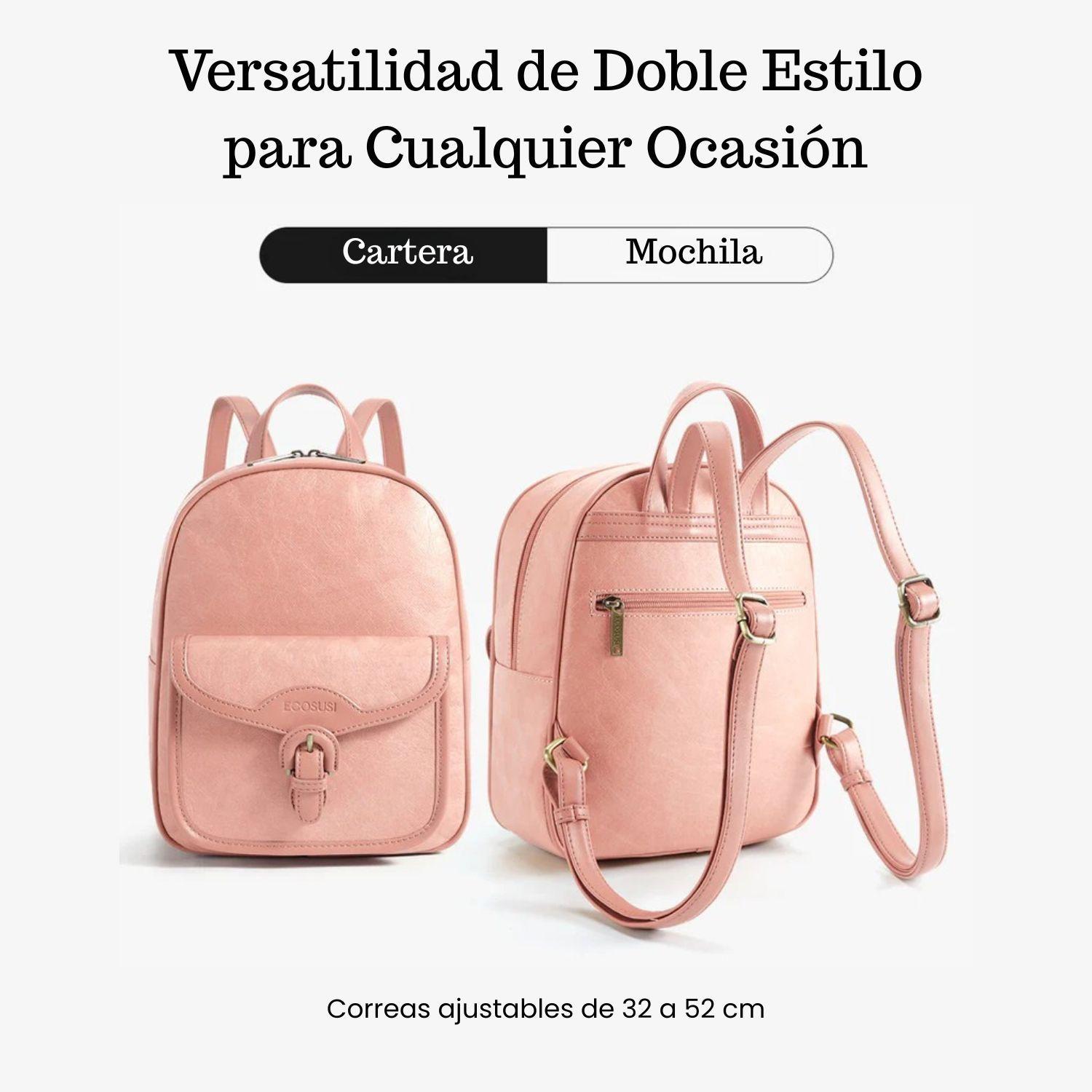 Ecosusi Mini Mochila Evelina de Papel Lavable Ecológico 11" Rosado-3