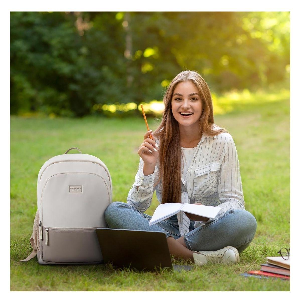 Mommore Mochila Escolar Grande 3 Compartimientos 20L - Caqui-2