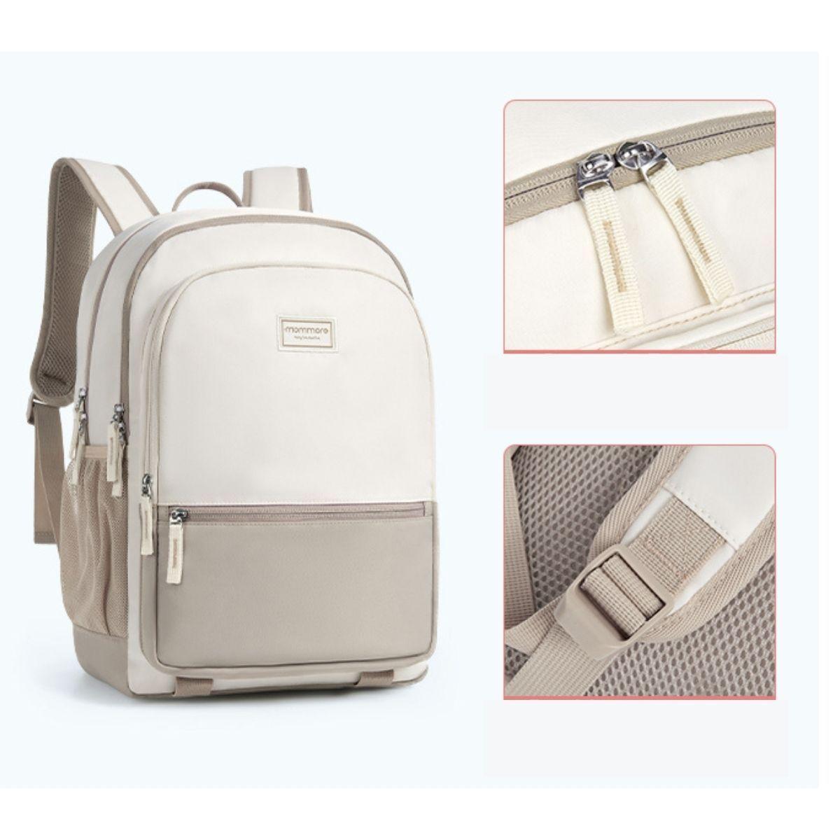 Mommore Mochila Escolar Grande 3 Compartimientos 20L - Caqui-6