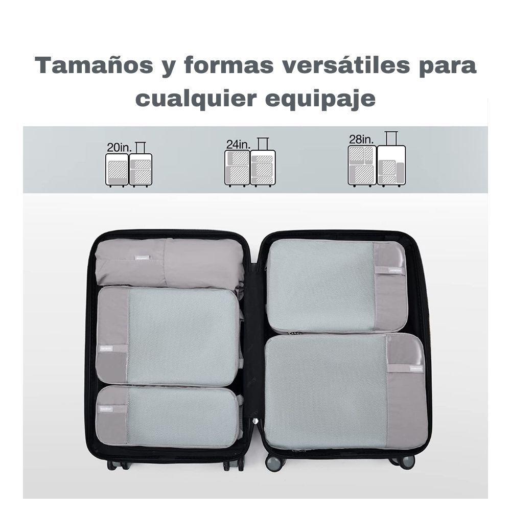 Bagsmart - Juego de bolsas de compresión (6 unidades)- Gris-5